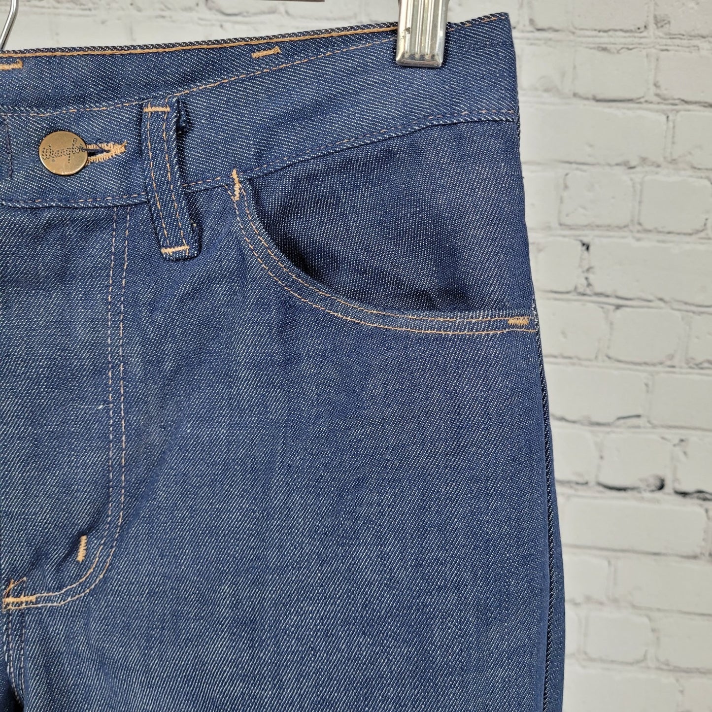 VTG Wrangler Blue Denim Western Cowboy Medium Wash Bootcut Jeans Size 28x34