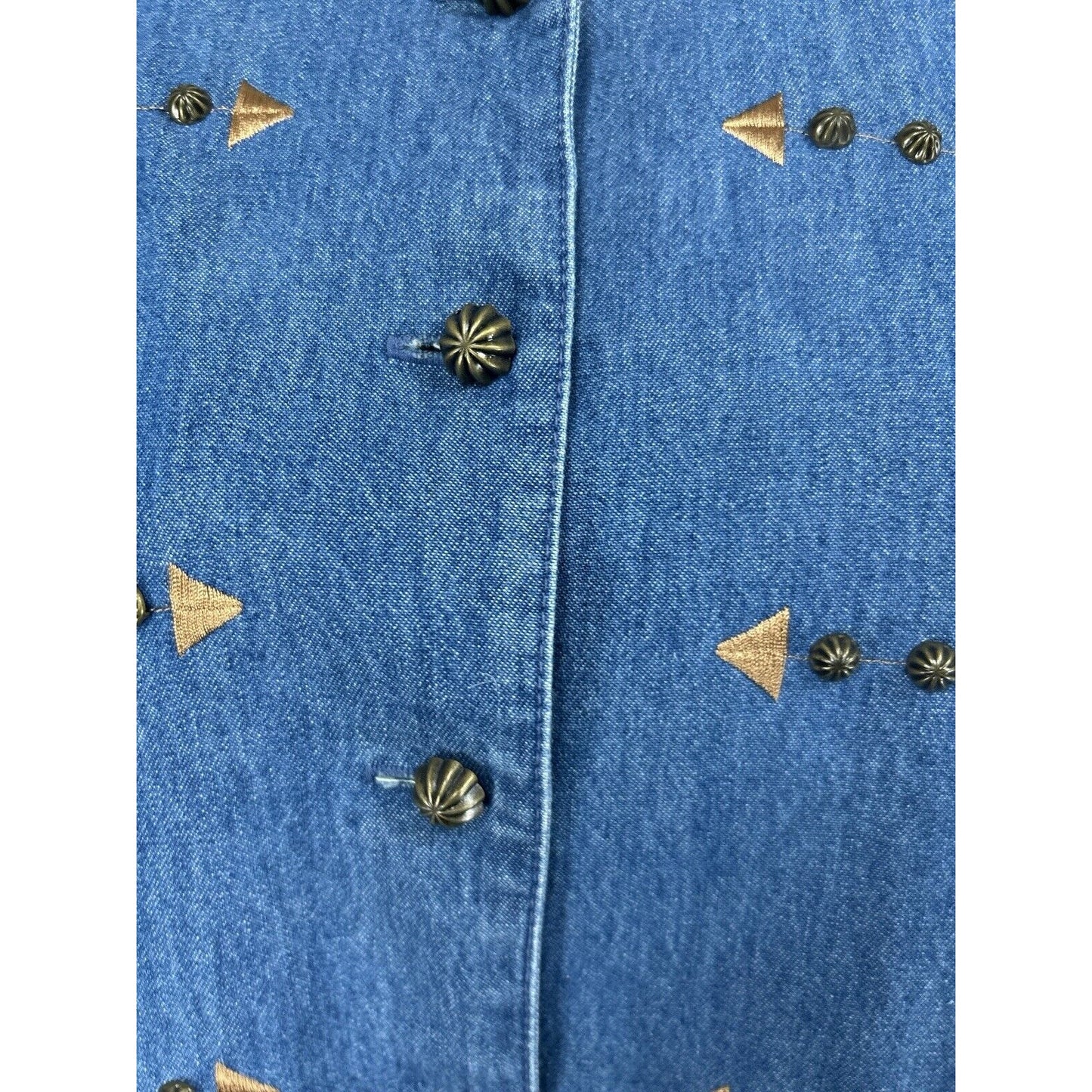Stonebridge Blue Denim USA Made Button Up Shirt Elastic Waist Maxi Dress Size 10