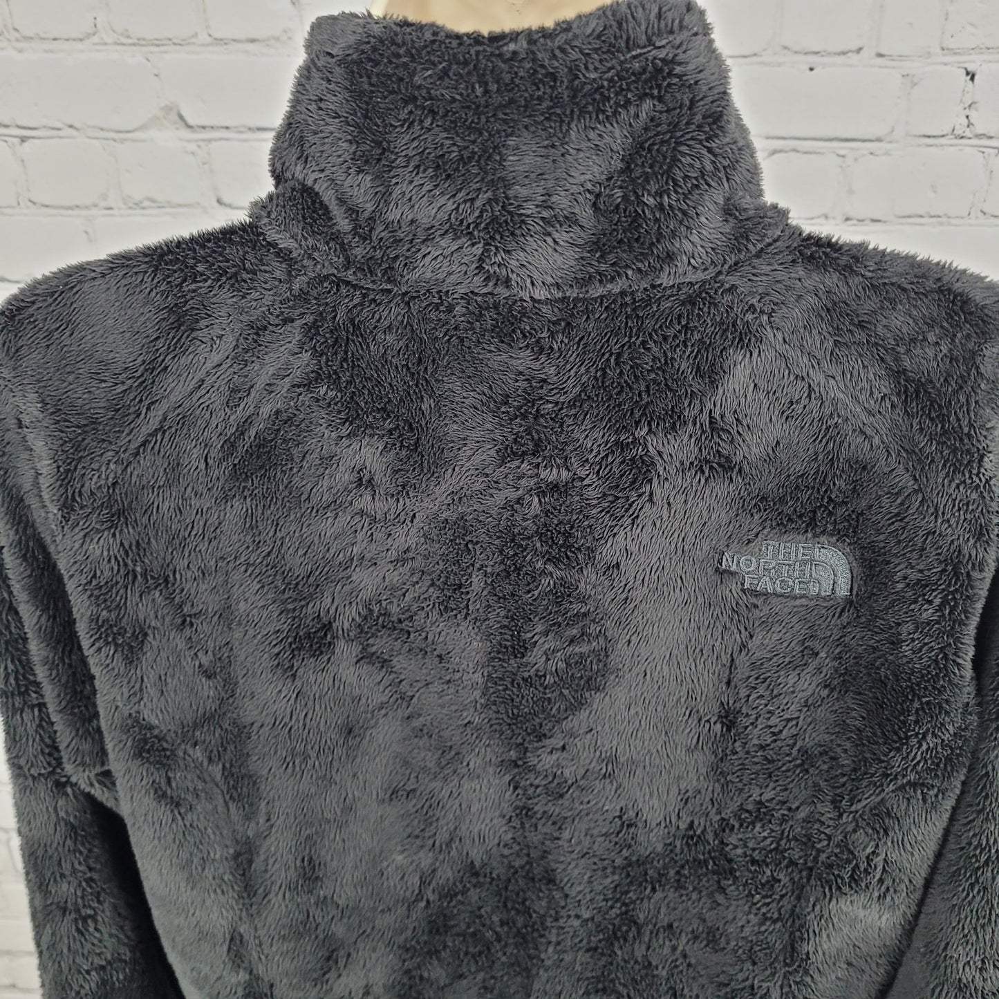 The North Face Black Plush Sherpa Fleece Full Zipped Pockets Jacket Size Medium