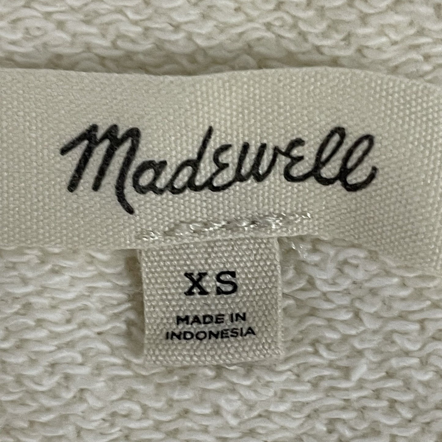 Madewell Cream Hemp Cotton Pullover Tie Relaxed Oversized Sweatshirt Size XS