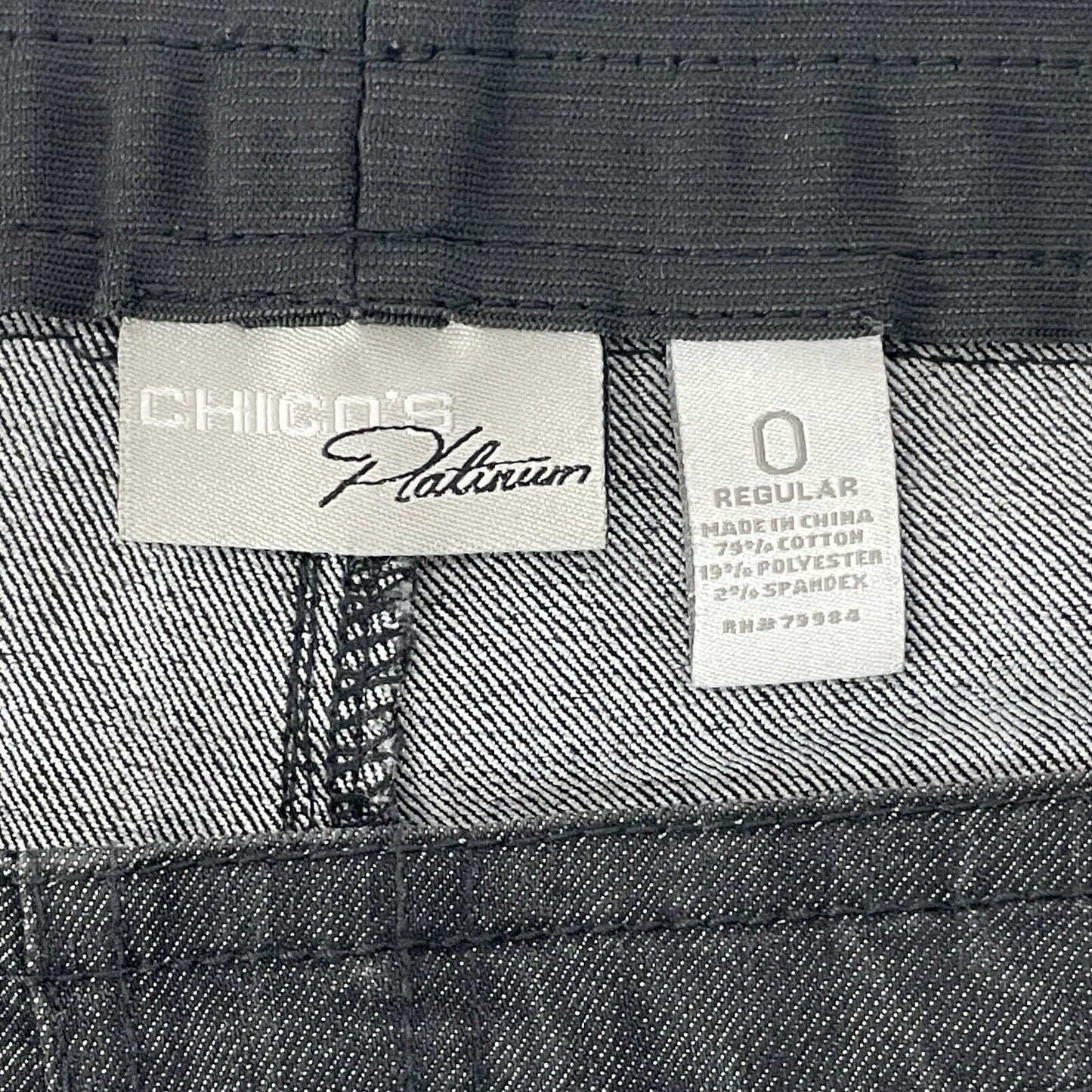 Chico’s Dark Grey Platinum Regular Stretch Flared Jeans Size US 4 (32x32)