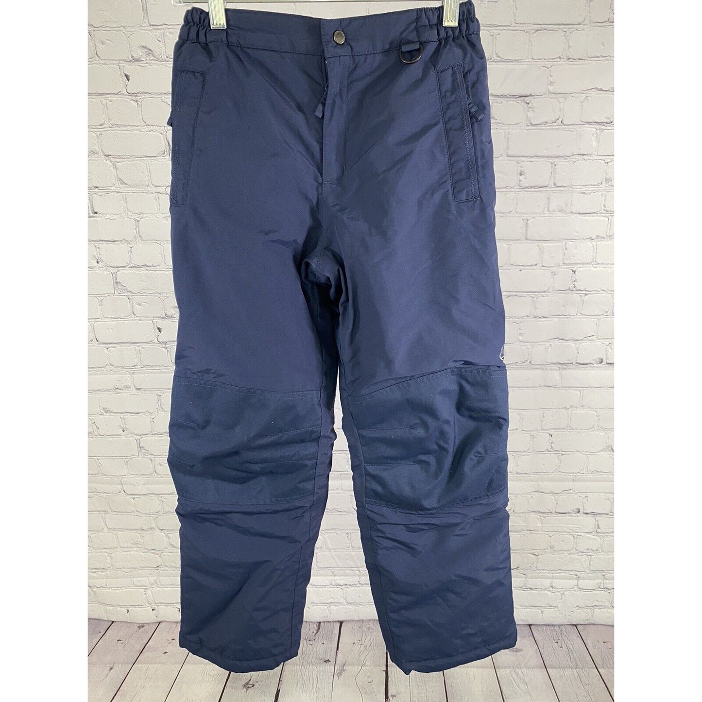 Lands End Squall Dark Blue Insulated Zip Pockets Snow Board Ski Pants Youth 12