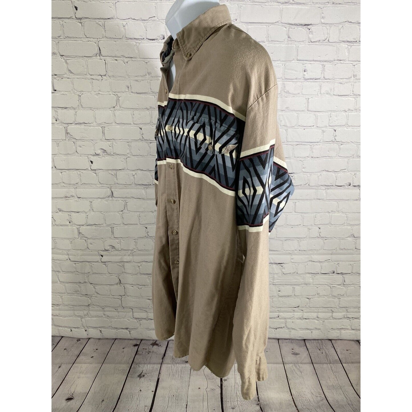 VTG 90s Cowboys’ Turtle by Roper Western Aztec Long Sleeve Collared Button Up XL