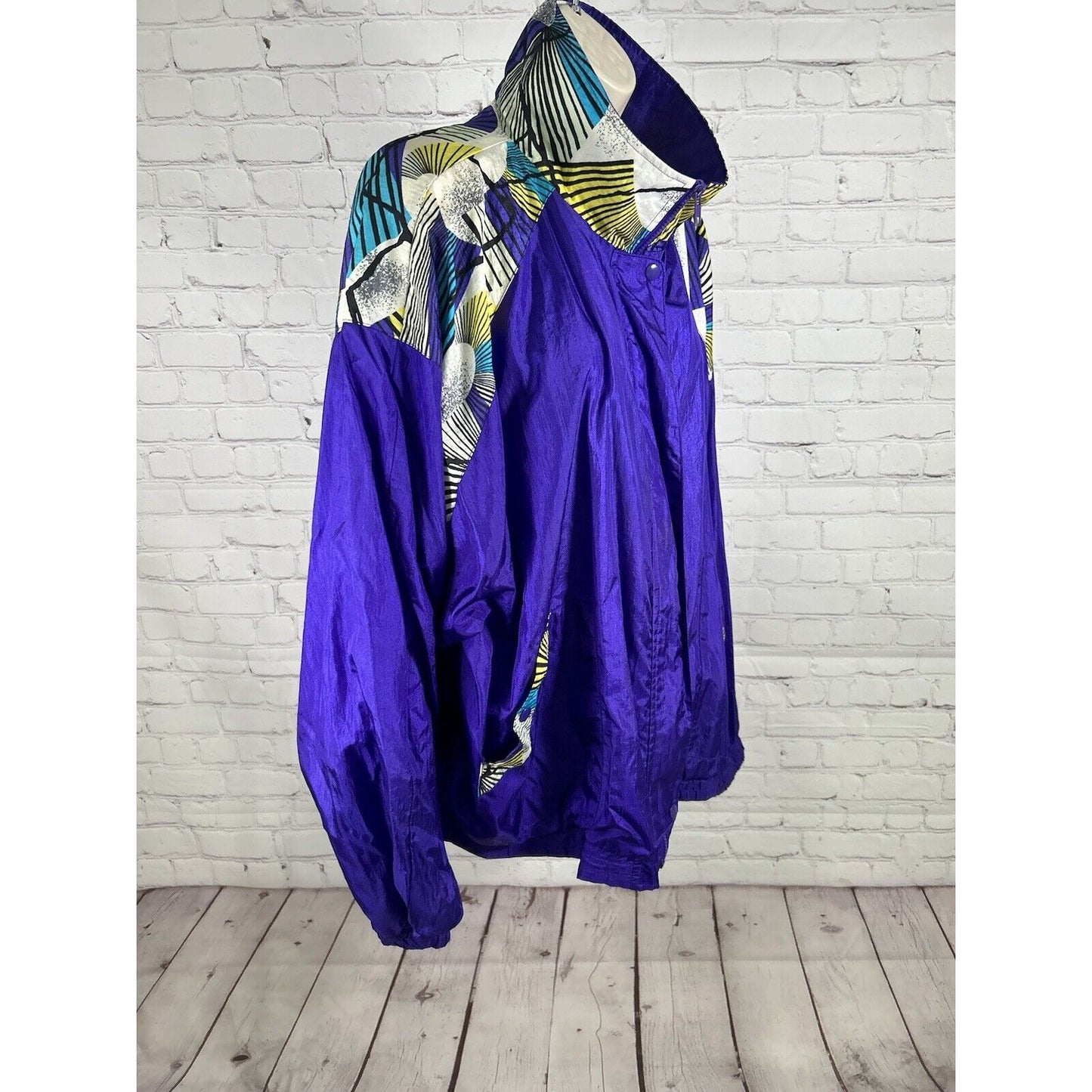 VTG Honors Plus Size Purple Full Zip Retro Windbreaker Jacket Women’s 2X