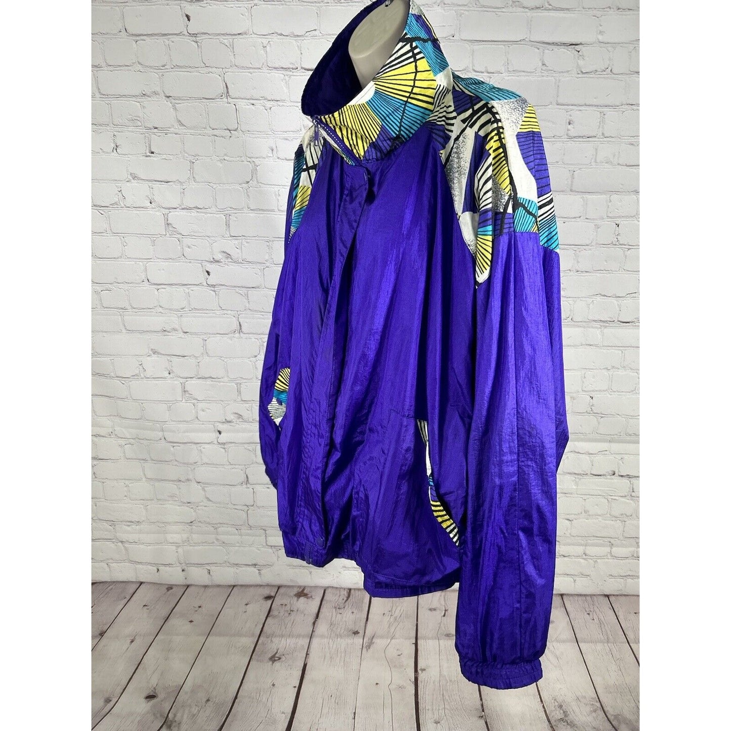 VTG Honors Plus Size Purple Full Zip Retro Windbreaker Jacket Women’s 2X