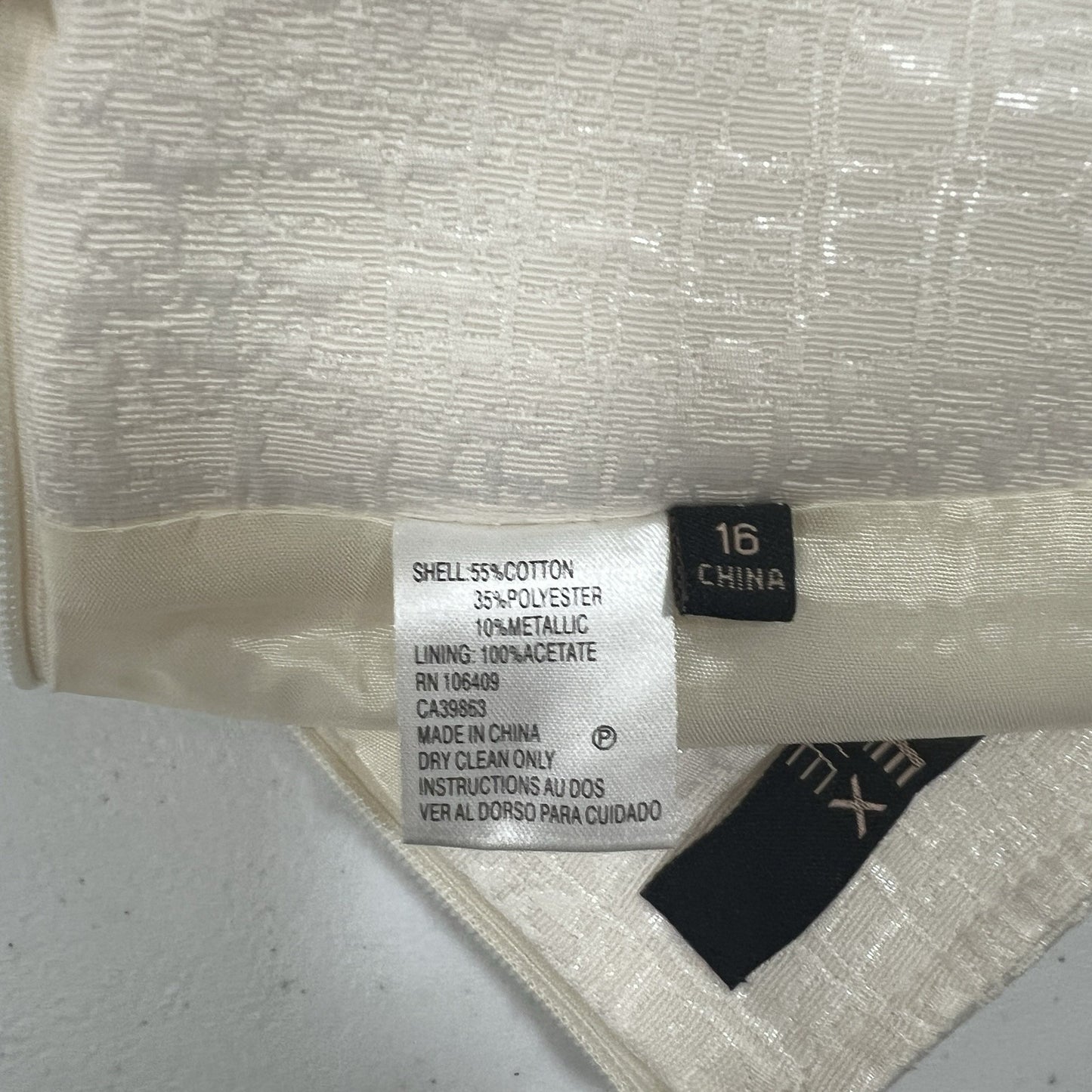 Alex Marie Erin Ivory Orchard Hills Shiney Subtle Print Short Pencil Skirt 16
