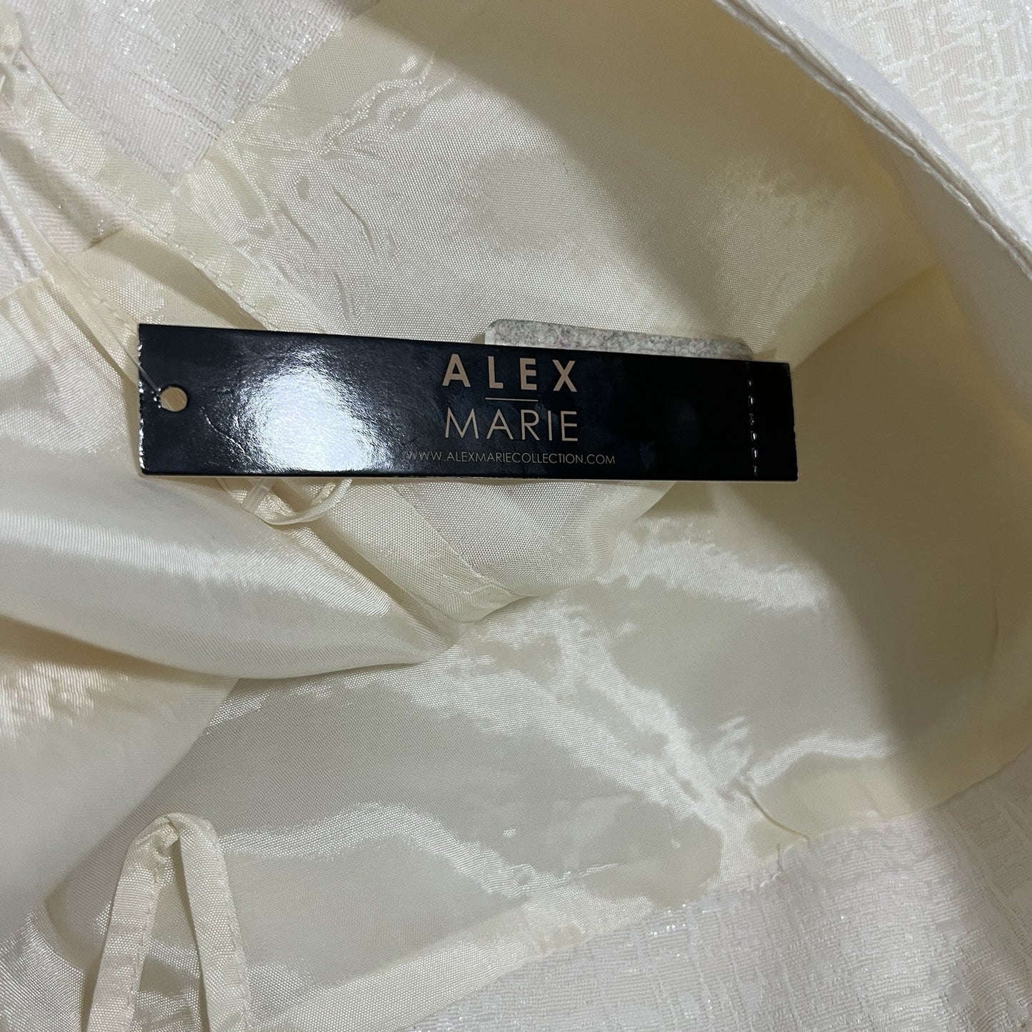 Alex Marie Erin Ivory Orchard Hills Shiney Subtle Print Short Pencil Skirt 16