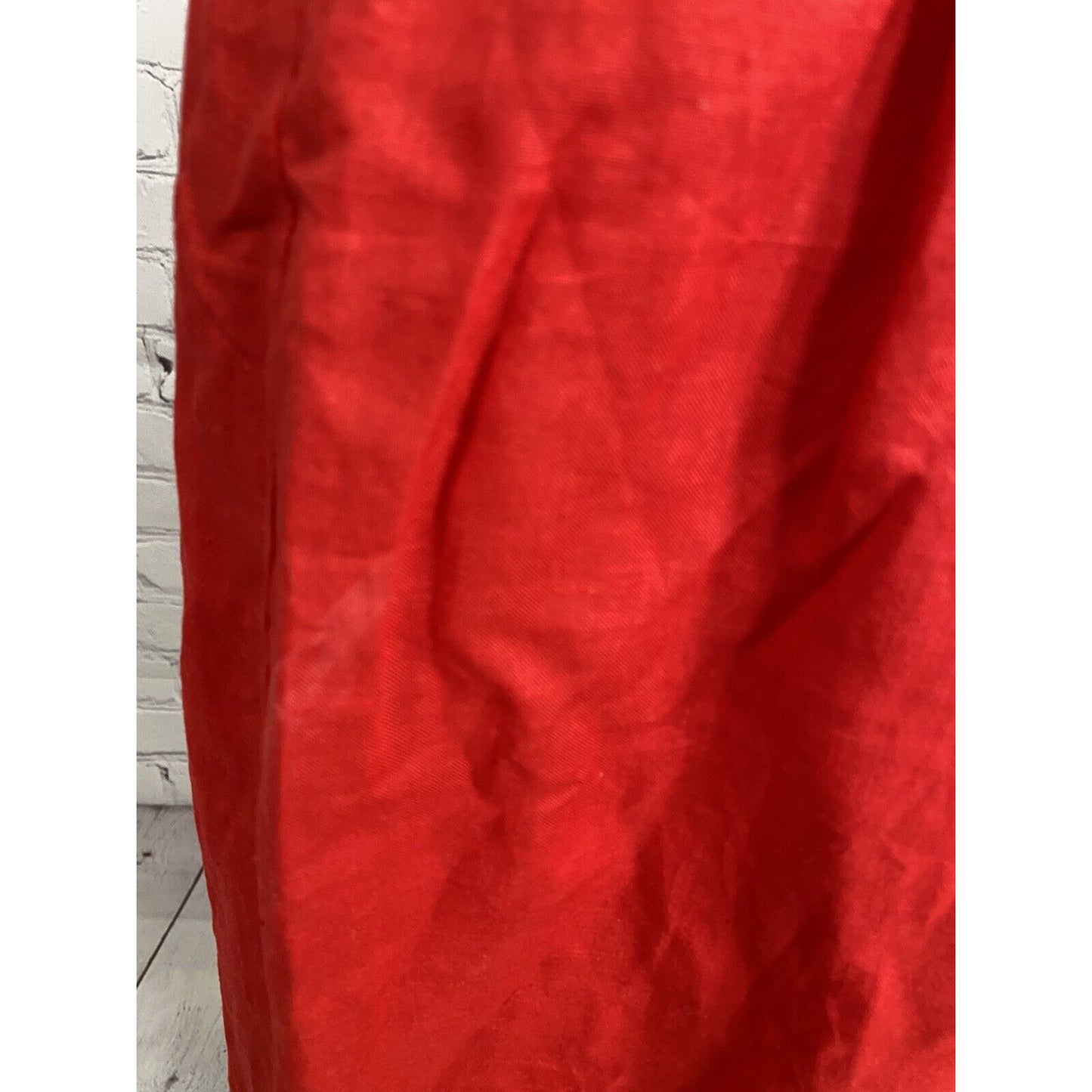 VTG Nicole Summers Linen/ Cotton Red Button Front Cottage Core Shirt Dress 6