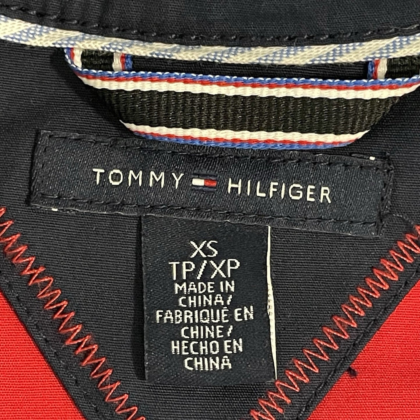 Tommy Hilfiger Navy Cotton Double Breasted Gold Button Jacket Pea Coat Size XS