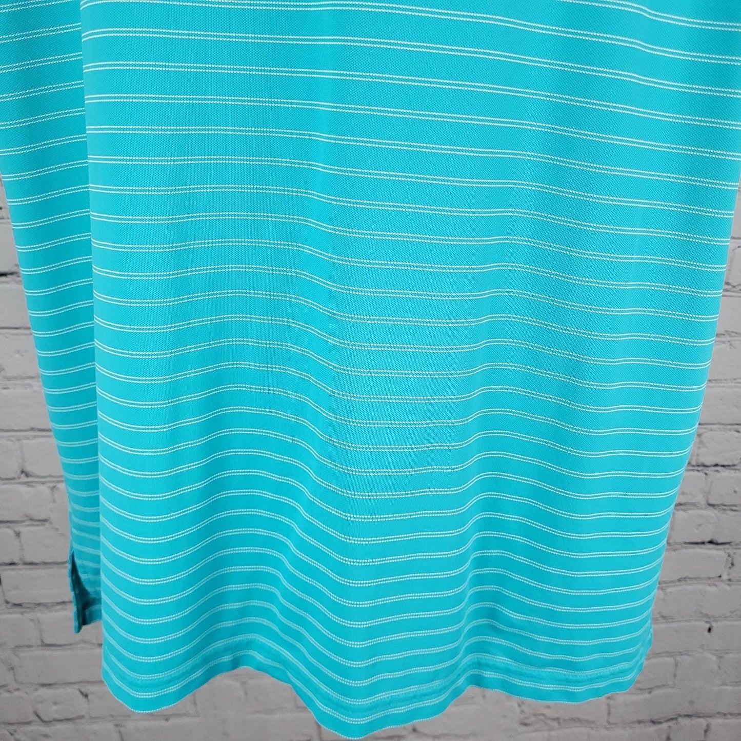 Peter Millar Blue Striped Summer Comfort Polo Short Sleeve Golf Shirt Large L