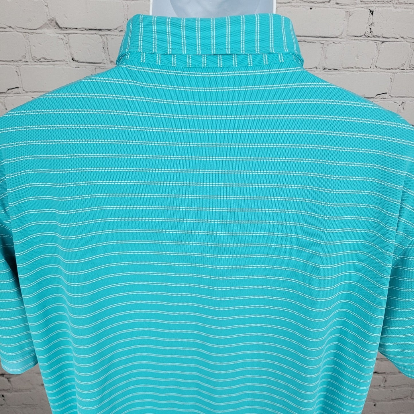 Peter Millar Blue Striped Summer Comfort Polo Short Sleeve Golf Shirt Large L