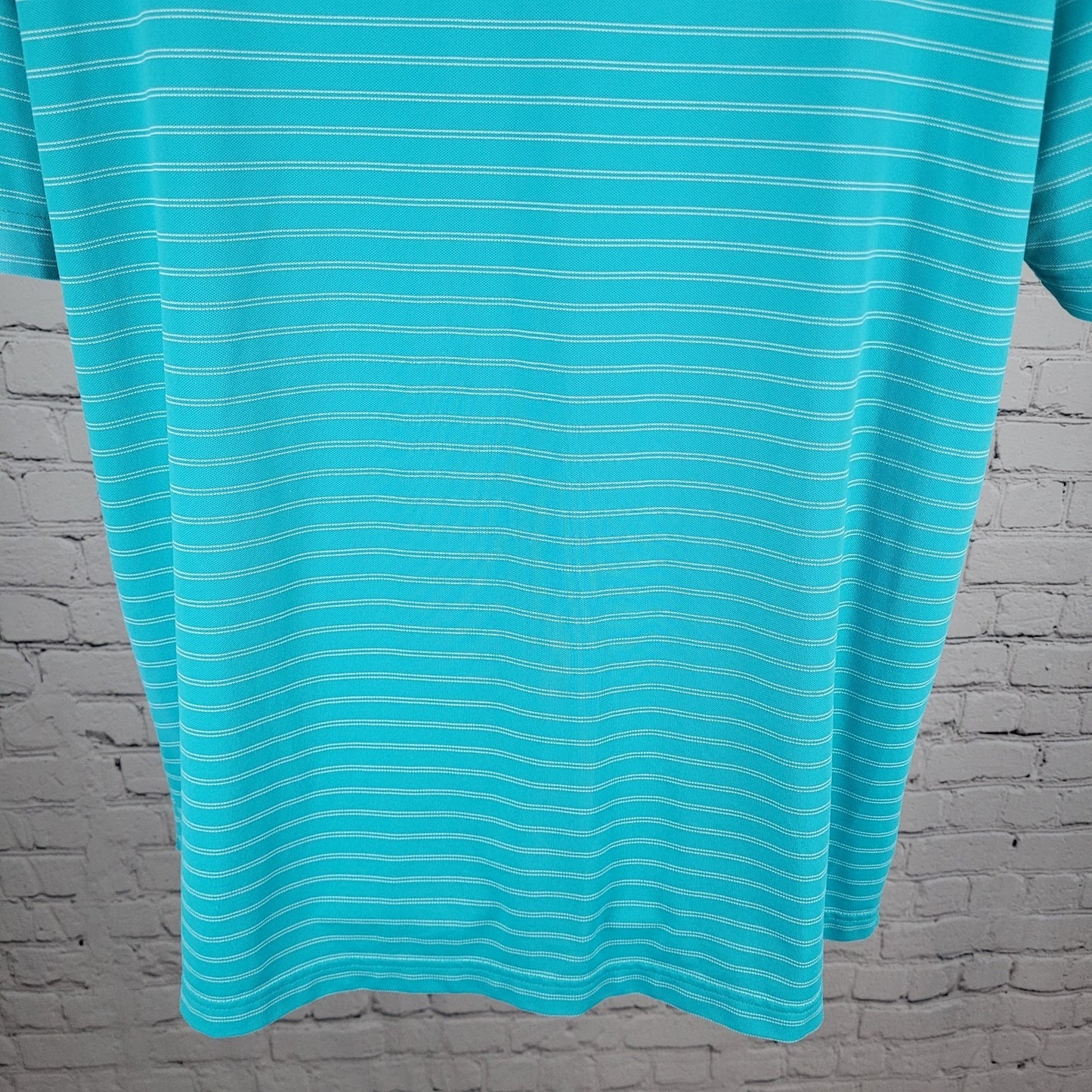 Peter Millar Blue Striped Summer Comfort Polo Short Sleeve Golf Shirt Large L