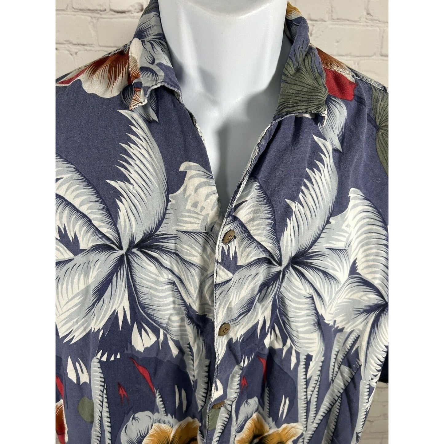 VTG Thums Up For Him Sportswear Floral Hawaiian Button Down Shirt Men’s Size XL