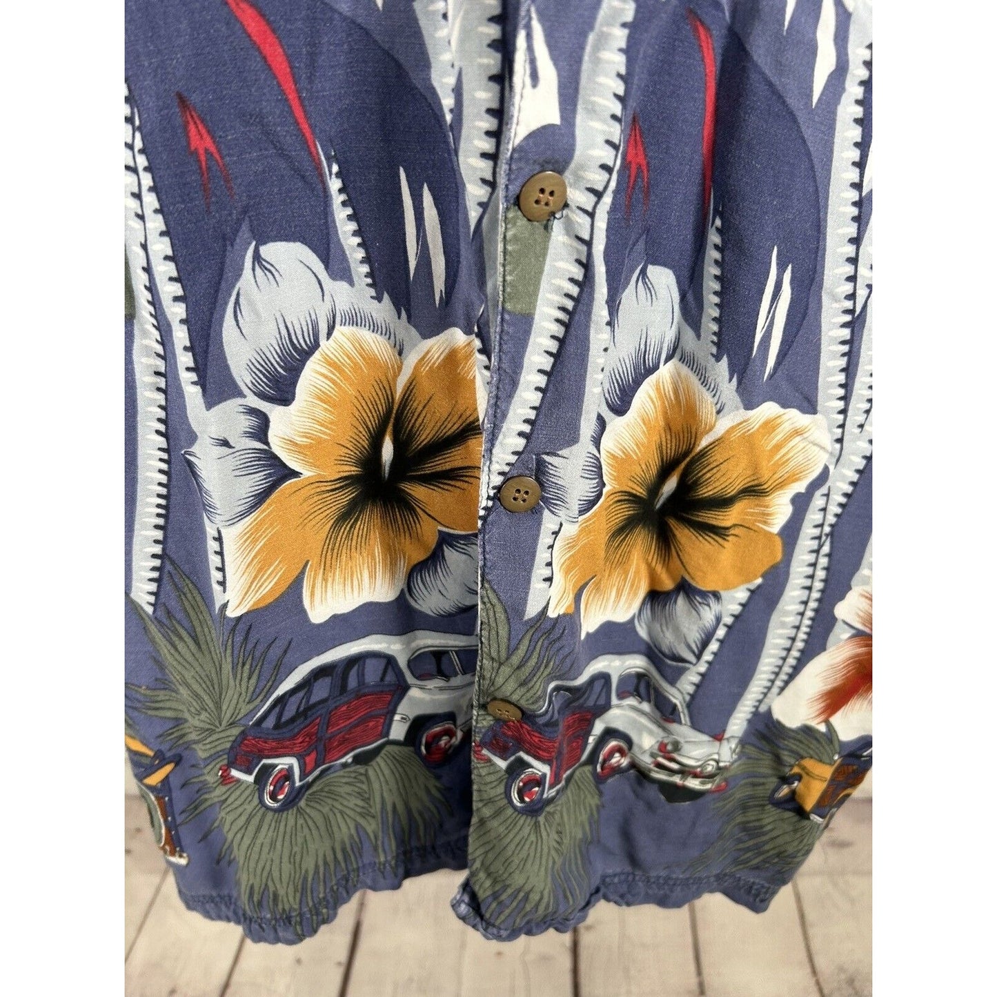VTG Thums Up For Him Sportswear Floral Hawaiian Button Down Shirt Men’s Size XL