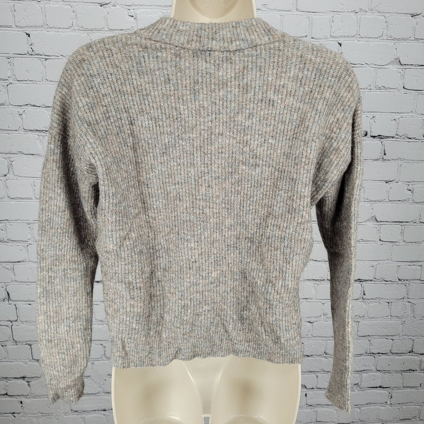 Madewell Grey Merino Wool Blend Stretch Pullover Crew Neck Sweater Size XS