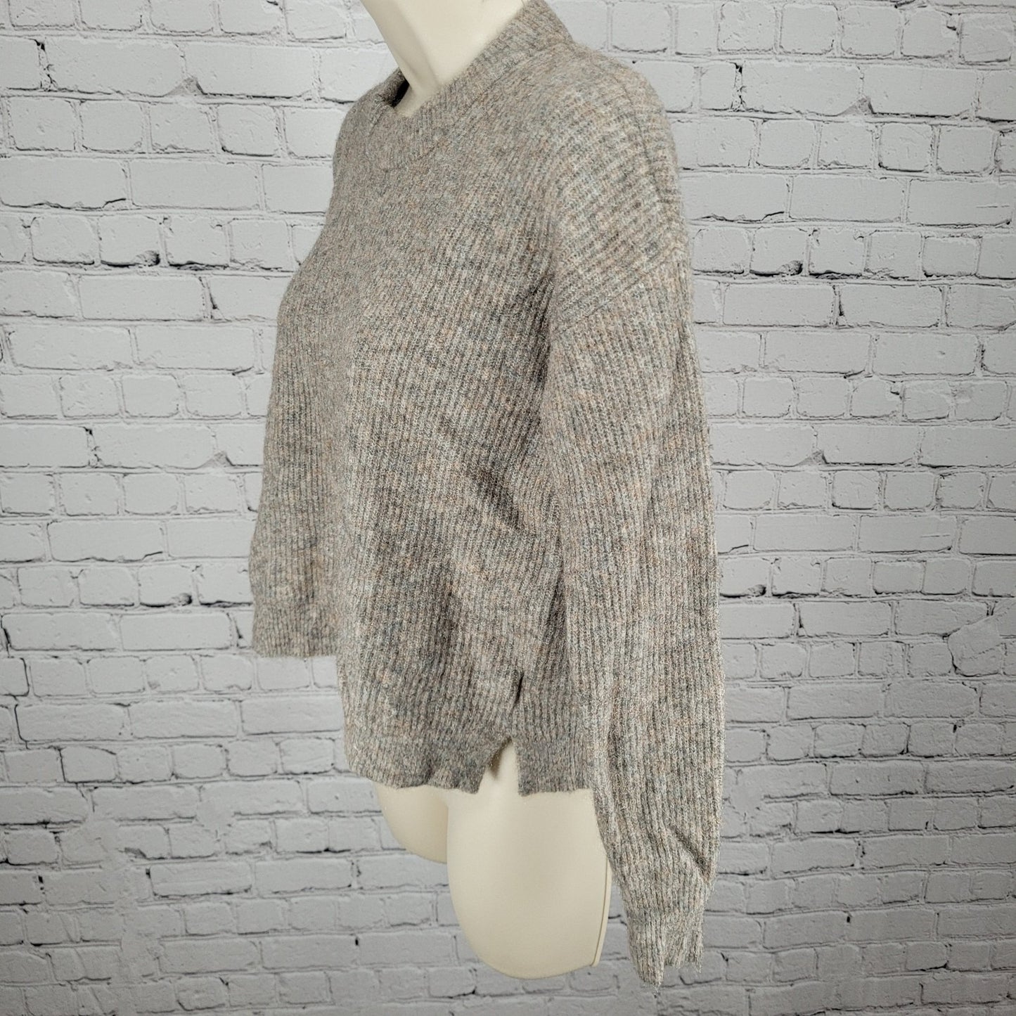 Madewell Grey Merino Wool Blend Stretch Pullover Crew Neck Sweater Size XS
