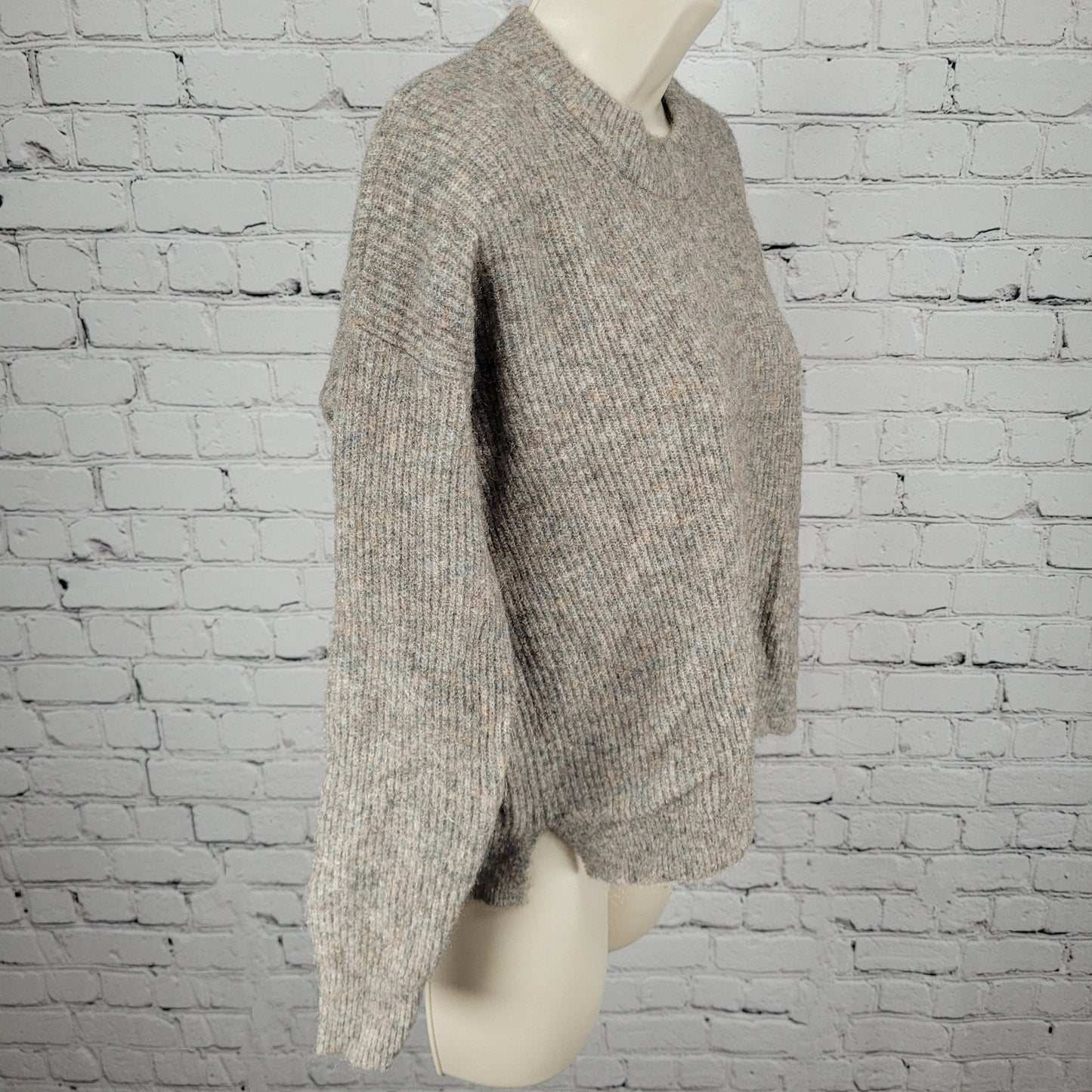 Madewell Grey Merino Wool Blend Stretch Pullover Crew Neck Sweater Size XS