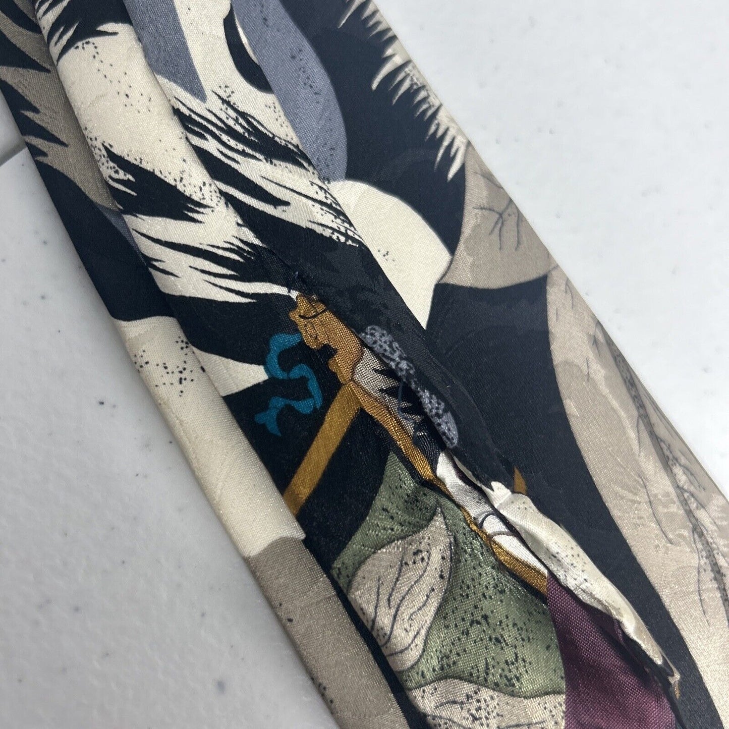 Paul Roden 100% Pure Silk Handmade Abstract Colorful Neck Tie 56 x 3.75