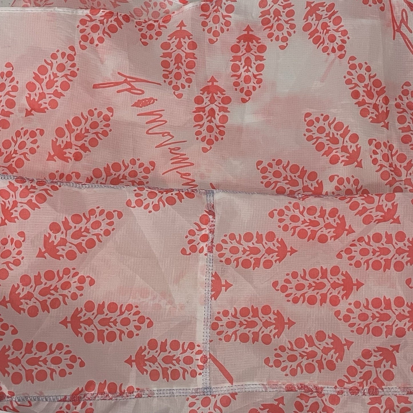 Free People Movement Orange Printed Nylon Lightweight Reusable Tote Bag Beach L