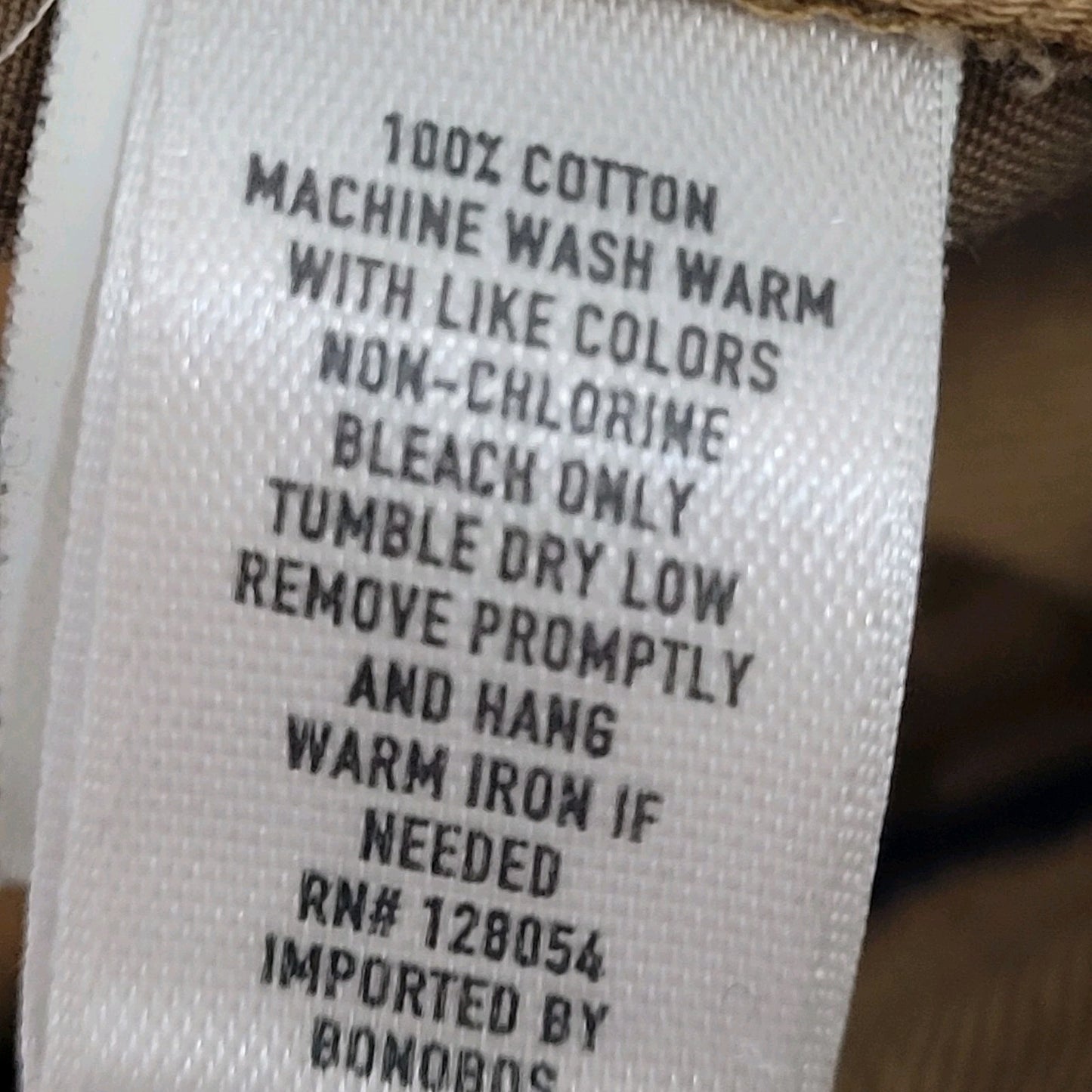 Bonobos Brown Thursday 100% Cotton Slim Straight Leg Chino Pants Size 35 (35x34)
