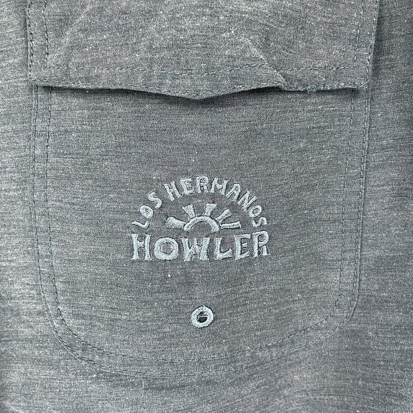 Howler Bros Green Bruja Deluxe Embroidered Board Shorts Swim Trunks Pockets 38