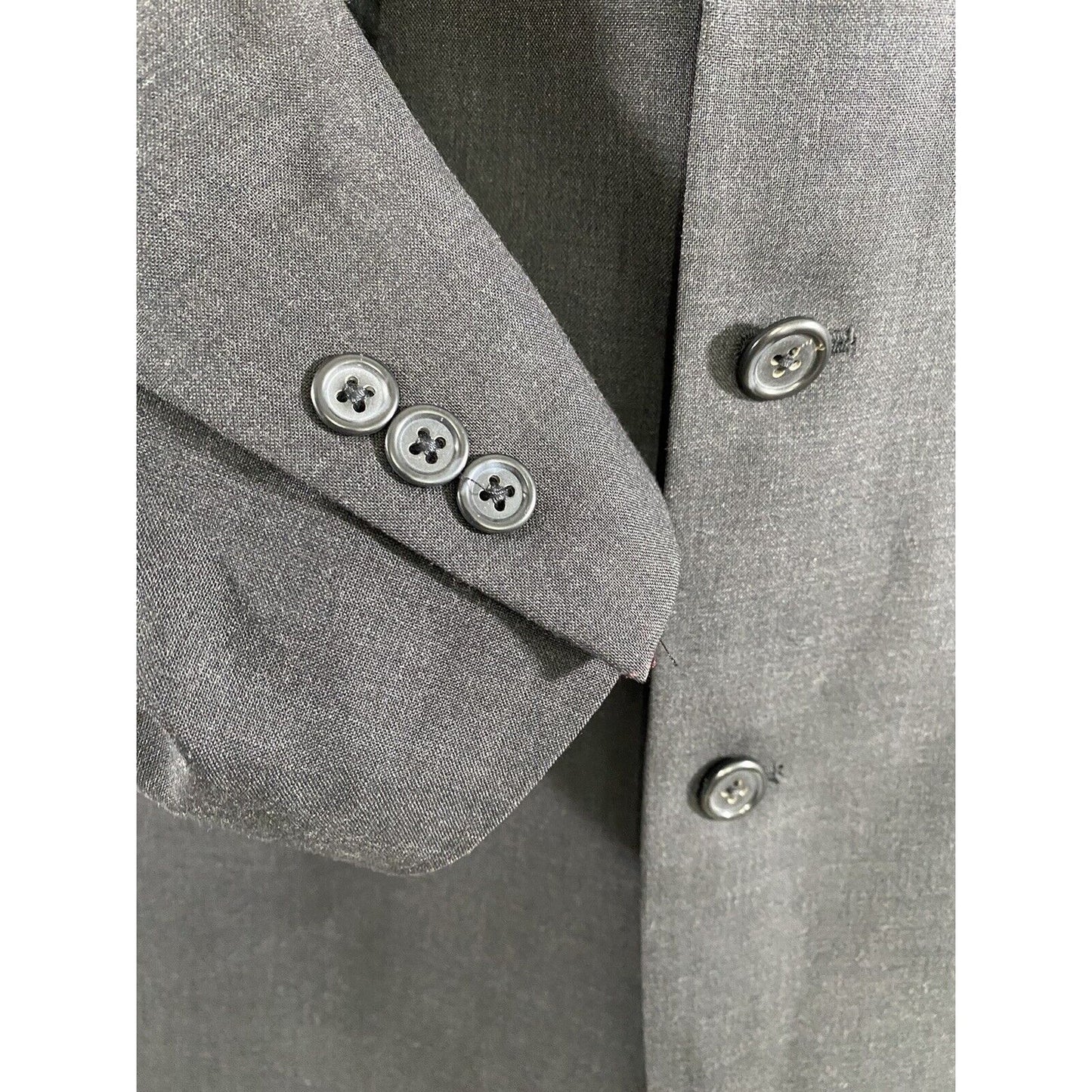 Jos A Bank 100% Wool Dark Gray 3 Button Blazer Jacket Sport Coat 43L