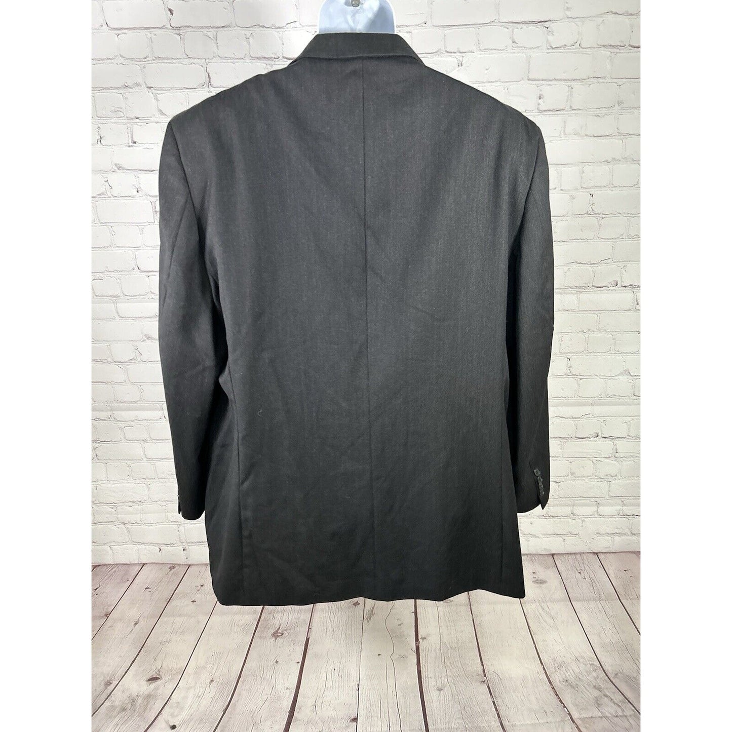 Albert Nippon Black Brown Stripe Two Button 100% Wool Blazer Jacket Men’s 50L