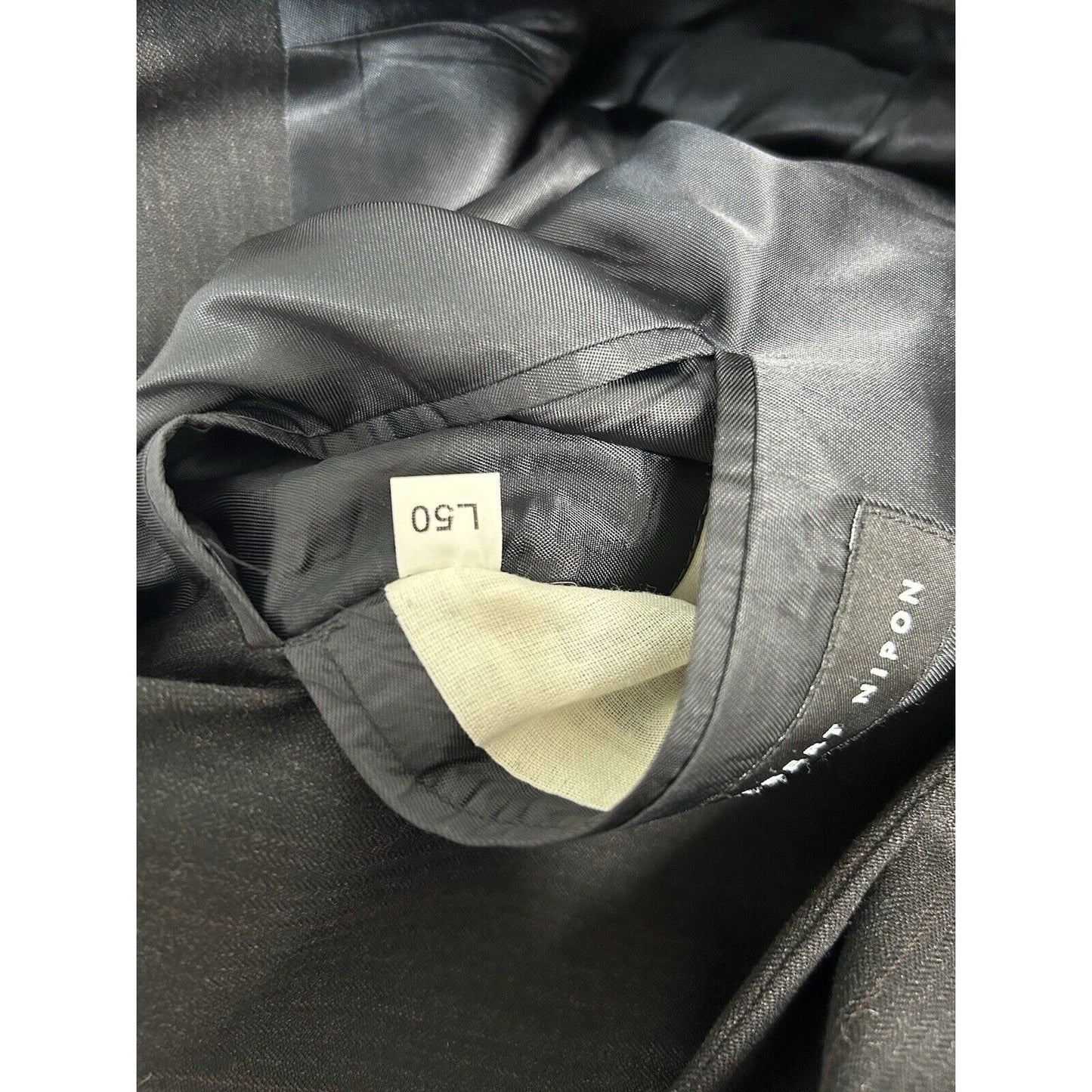 Albert Nippon Black Brown Stripe Two Button 100% Wool Blazer Jacket Men’s 50L