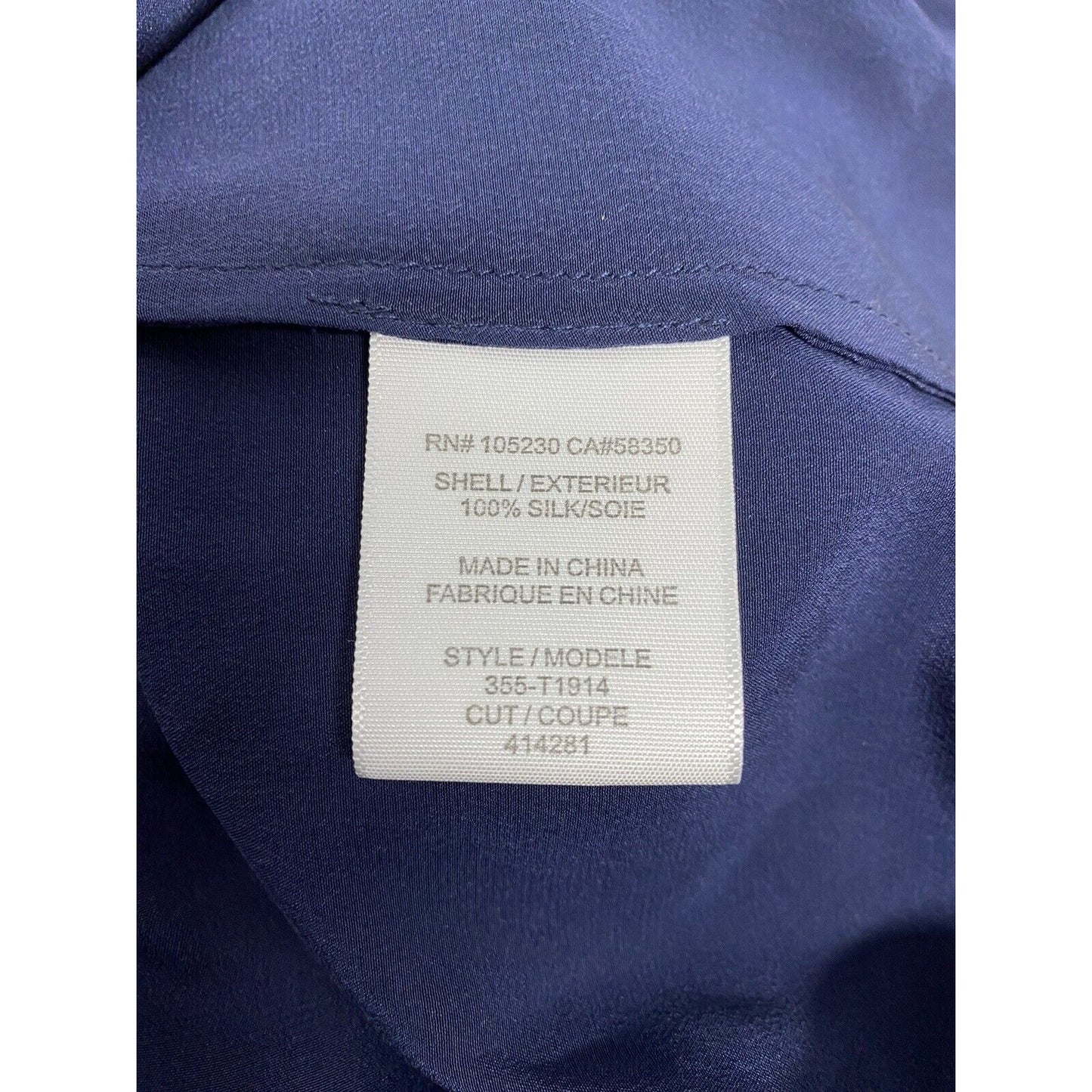 Joie Navy Blue Short Sleeve 100% Silk Fly Front Button Up Henley Blouse XS