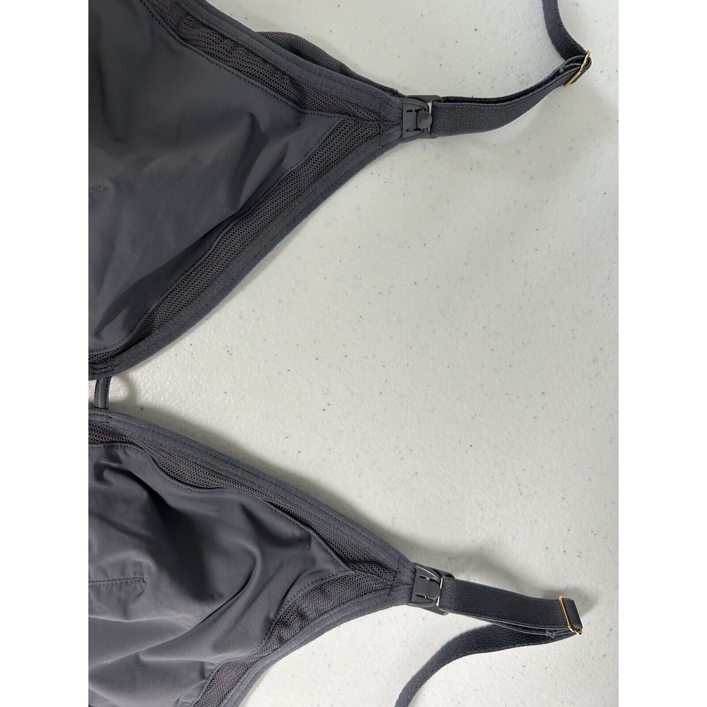 Lively Gray Lined Adjustable Straps Back Close Nursing Bra Bralette Size S EUC