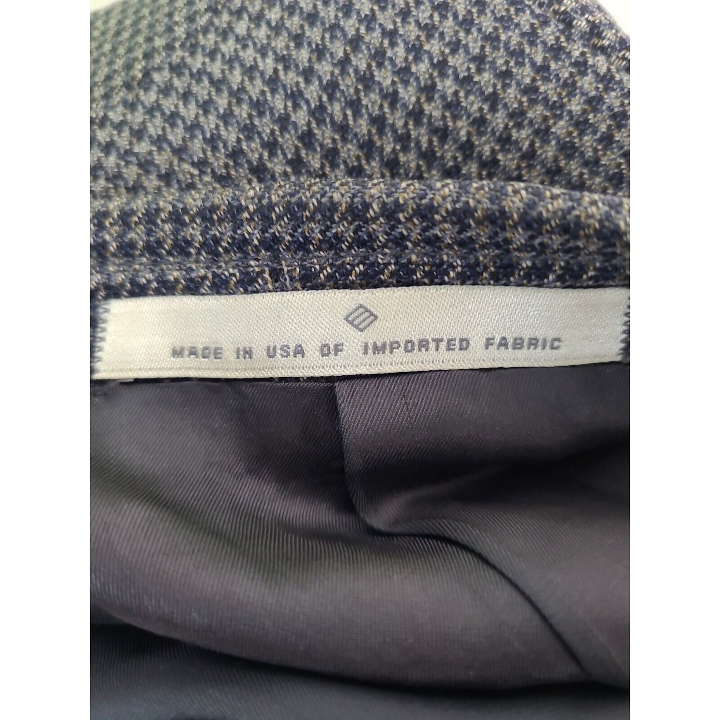 Nordstrom Joseph Abbound Gray Blue 100% Wool Houndstooth Blazer Jacket 42 R