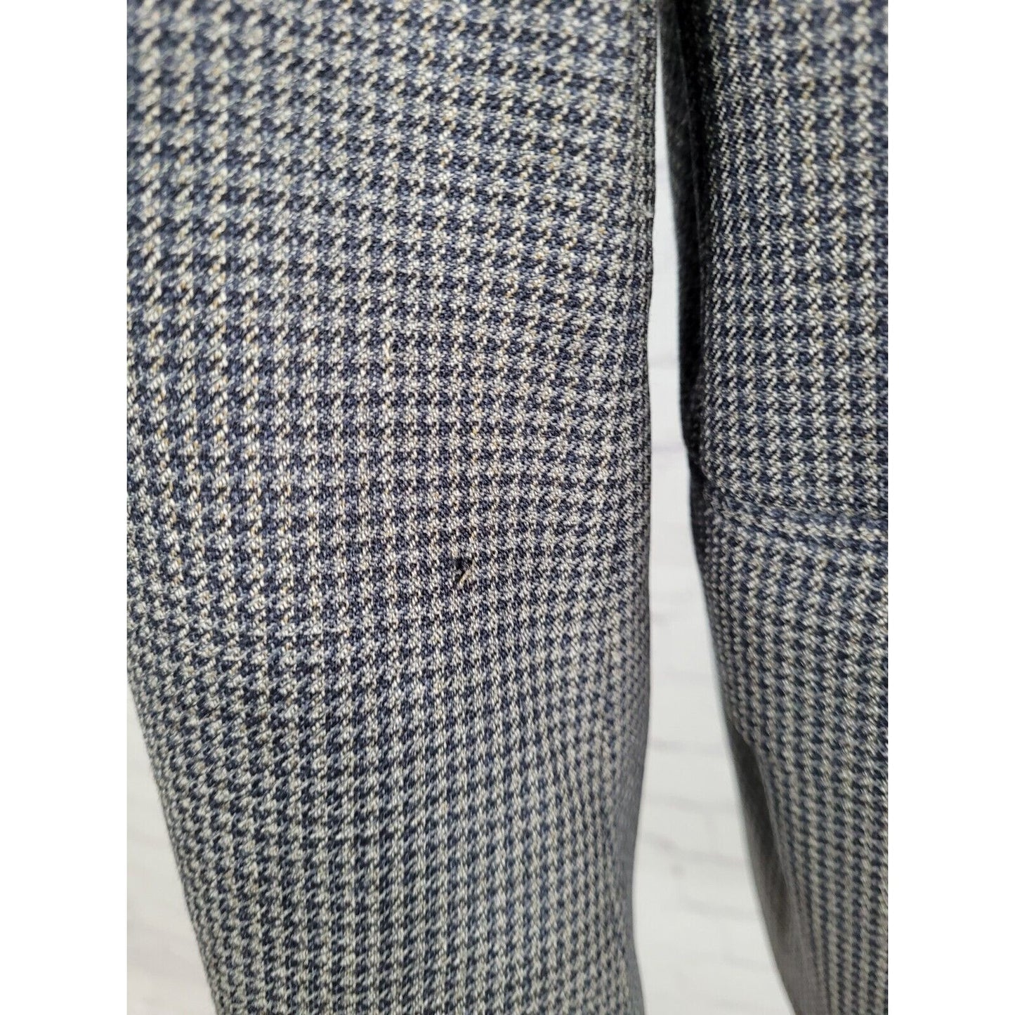 Nordstrom Joseph Abbound Gray Blue 100% Wool Houndstooth Blazer Jacket 42 R