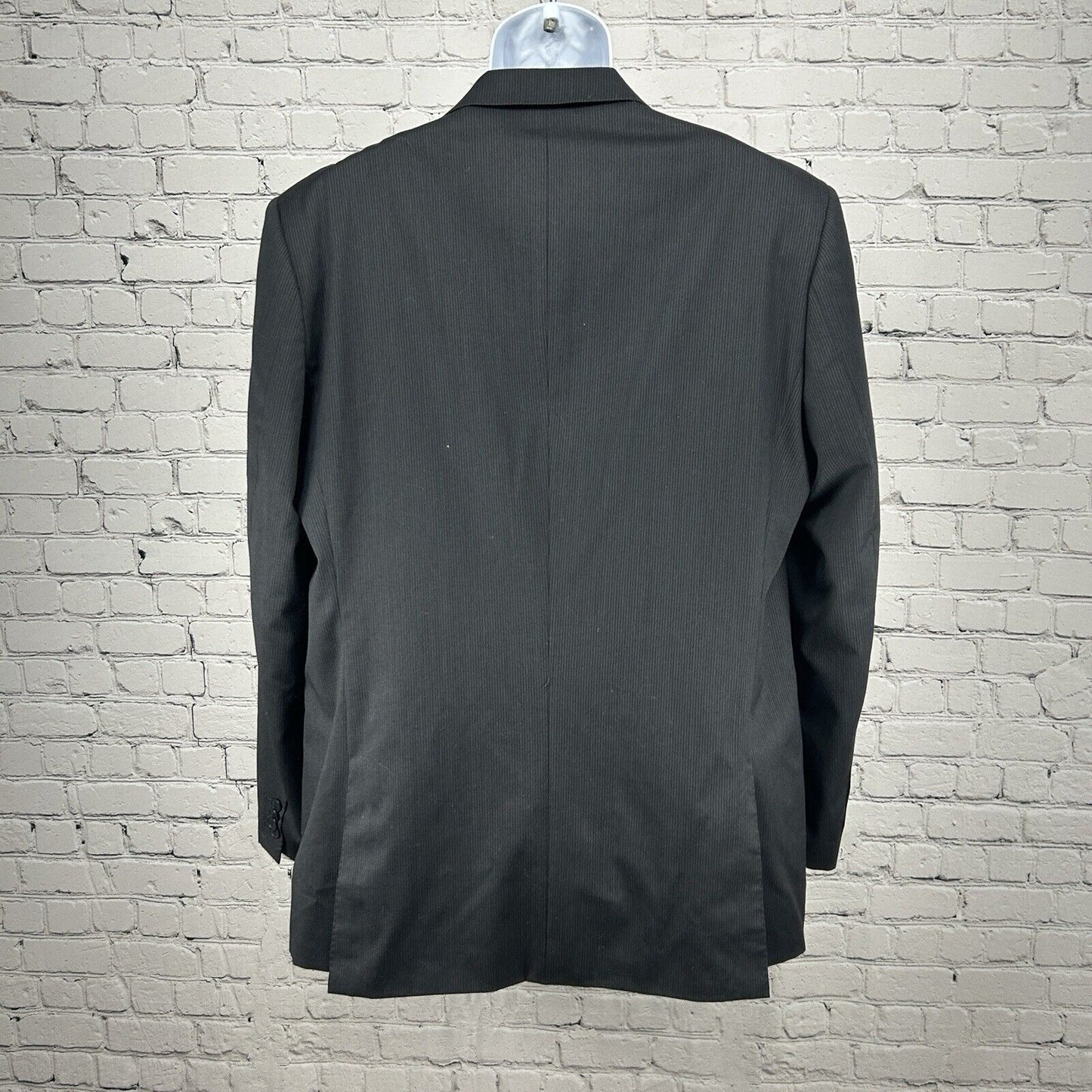 Giorgio Sanetti Gray Wool Pinstripe 2 Button Double Vent Suit Jacket Size 44R