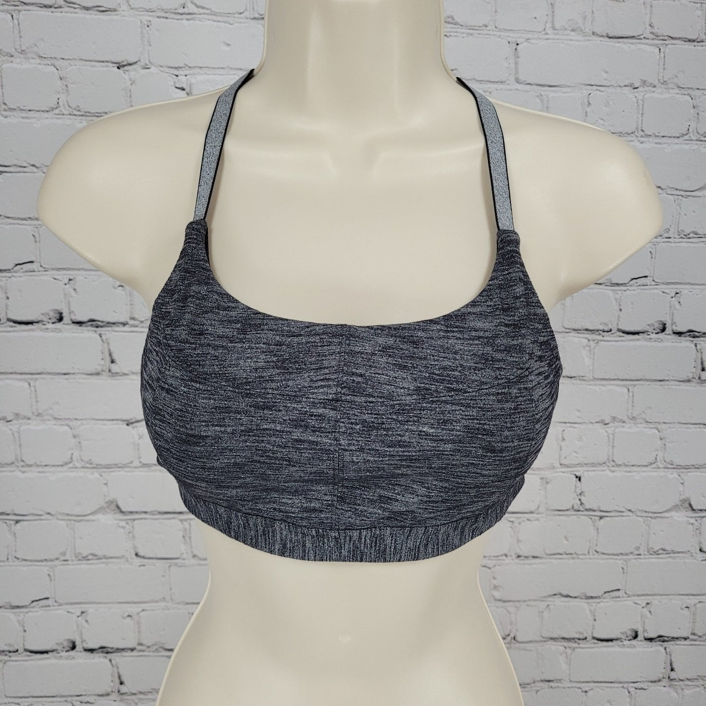 Athleta Grey Strappy Racerback Unpadded Lined Sports Bra Size Small S