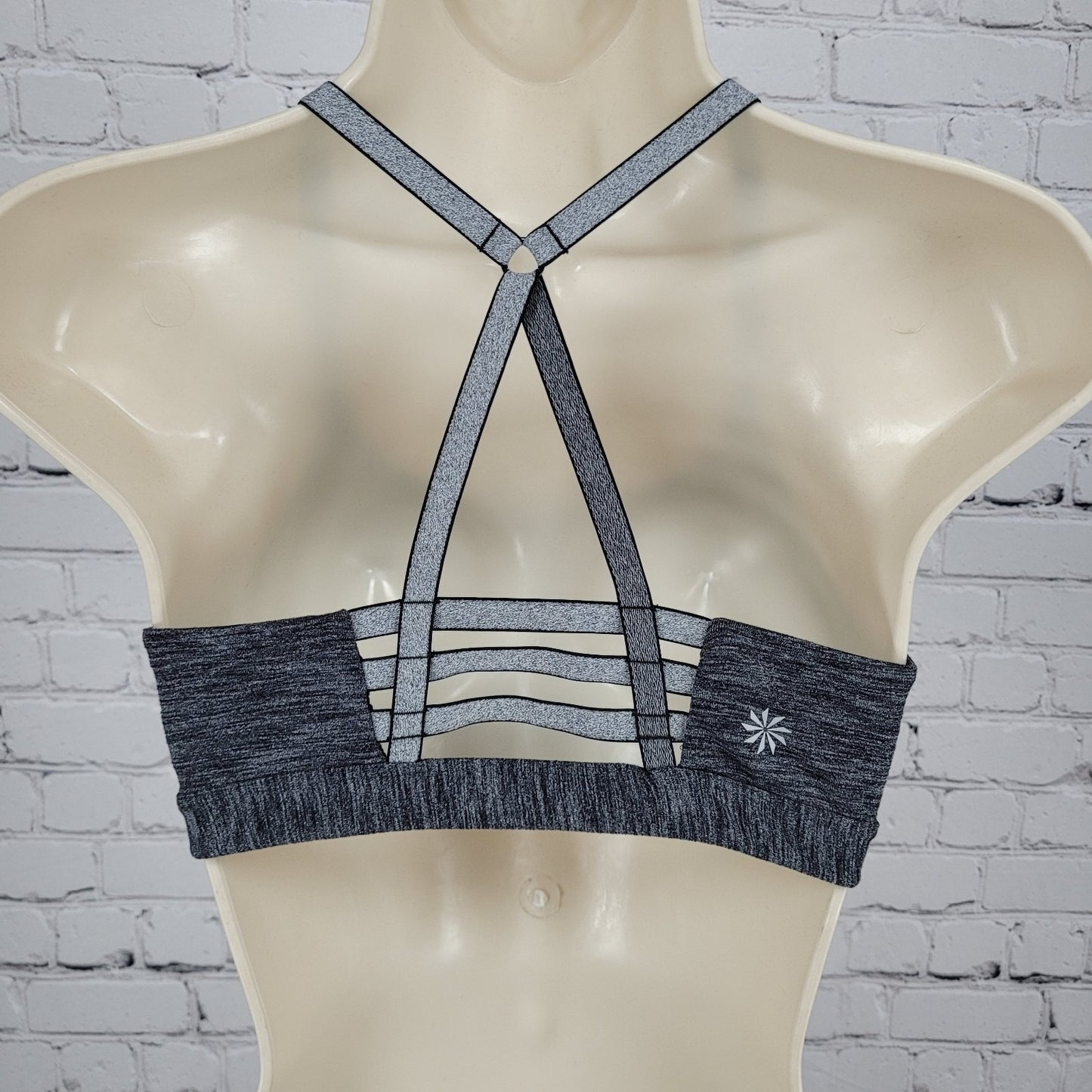 Athleta Grey Strappy Racerback Unpadded Lined Sports Bra Size Small S