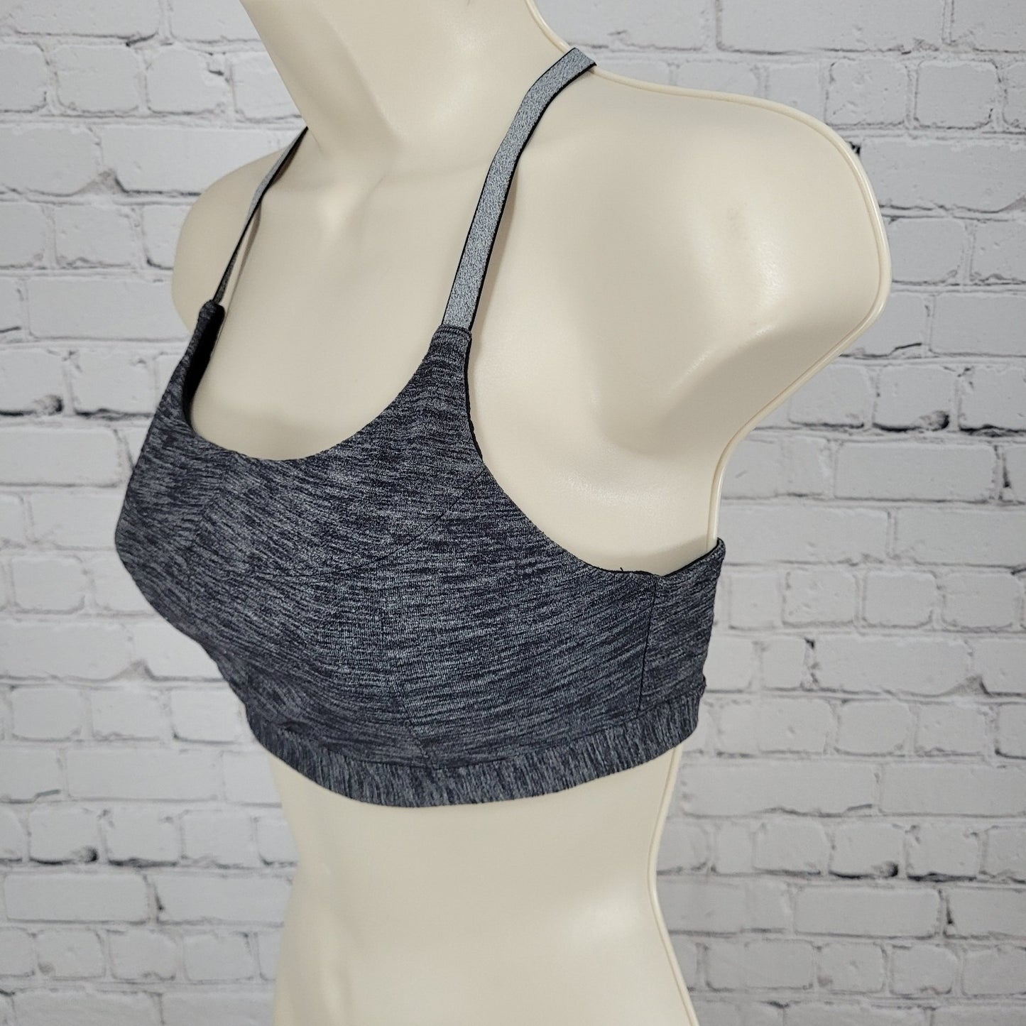 Athleta Grey Strappy Racerback Unpadded Lined Sports Bra Size Small S