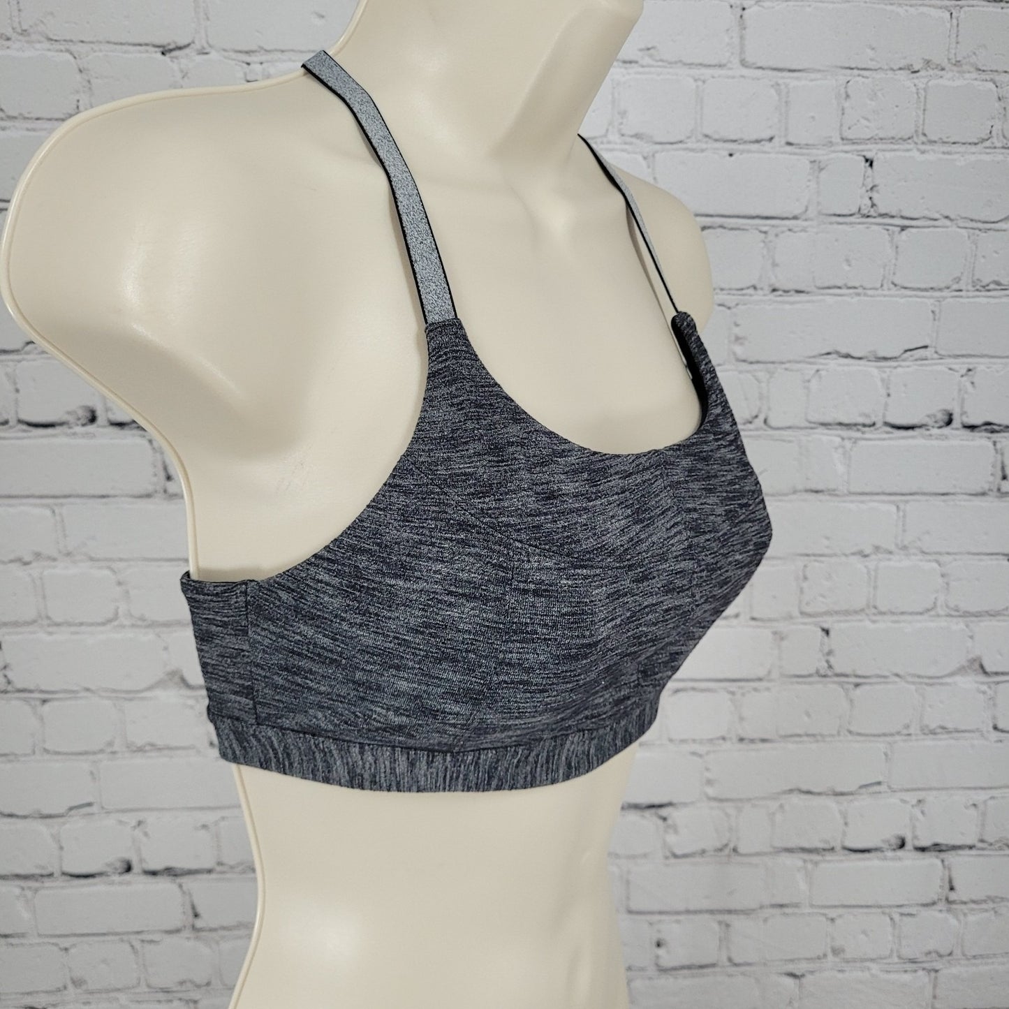 Athleta Grey Strappy Racerback Unpadded Lined Sports Bra Size Small S