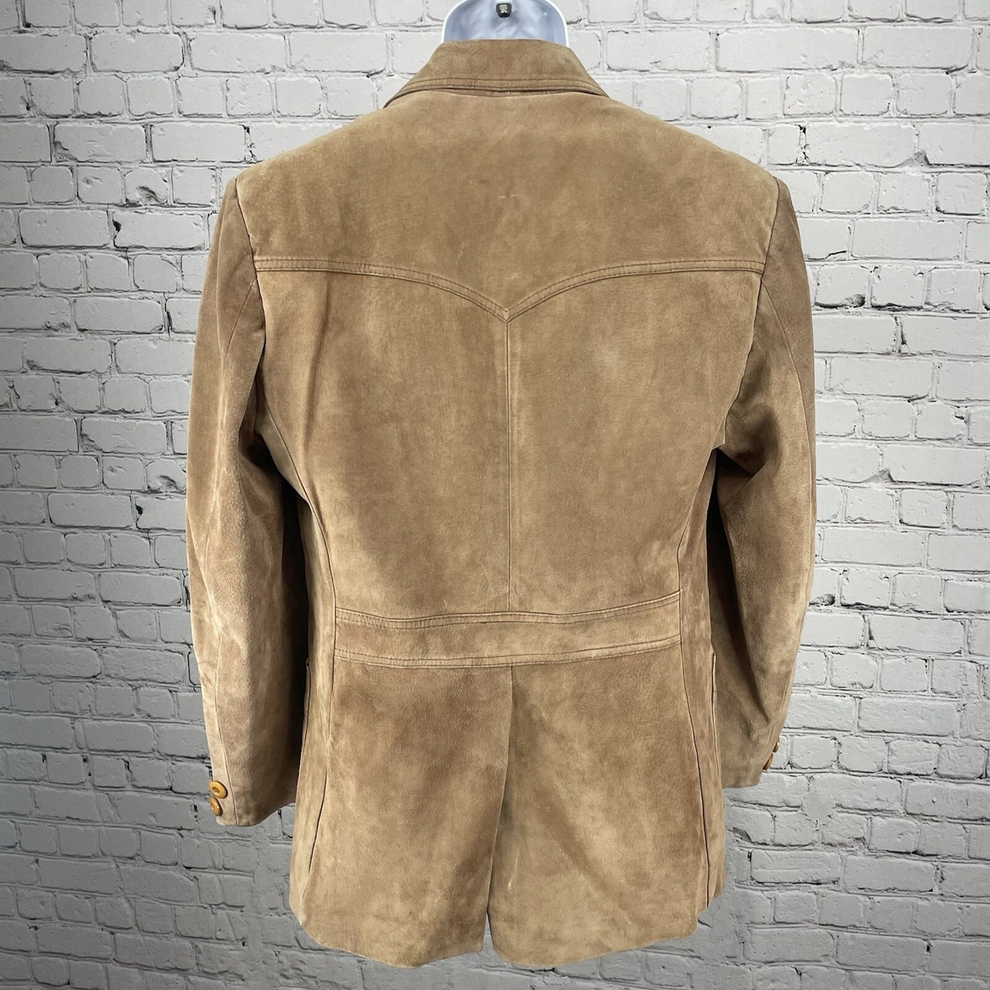 VTG William Barry Brown Raw Pork Velour Leather Jacket Collar USA Made Size 40