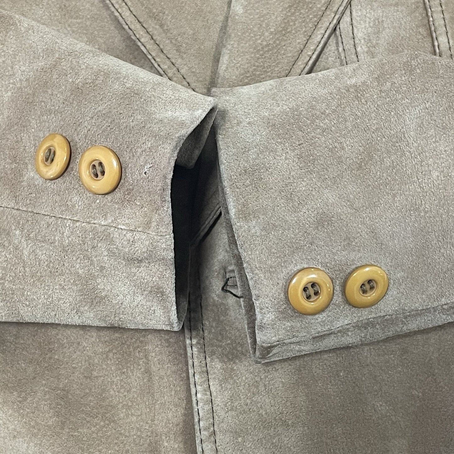 VTG William Barry Brown Raw Pork Velour Leather Jacket Collar USA Made Size 40