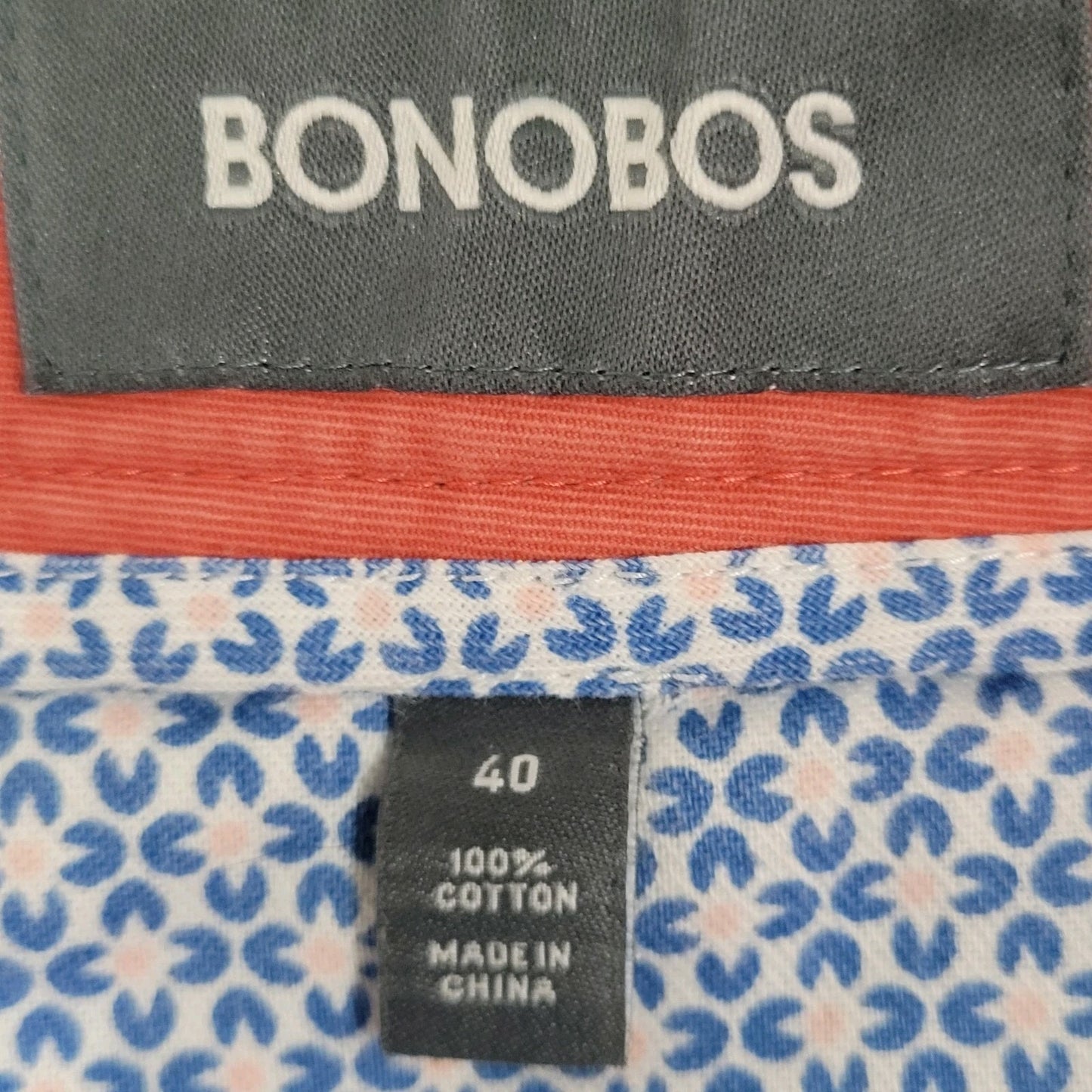 Bonobos Muted Orange 100% Cotton Flat Front Mid Rise Chino Shorts Size 40 (40x9)