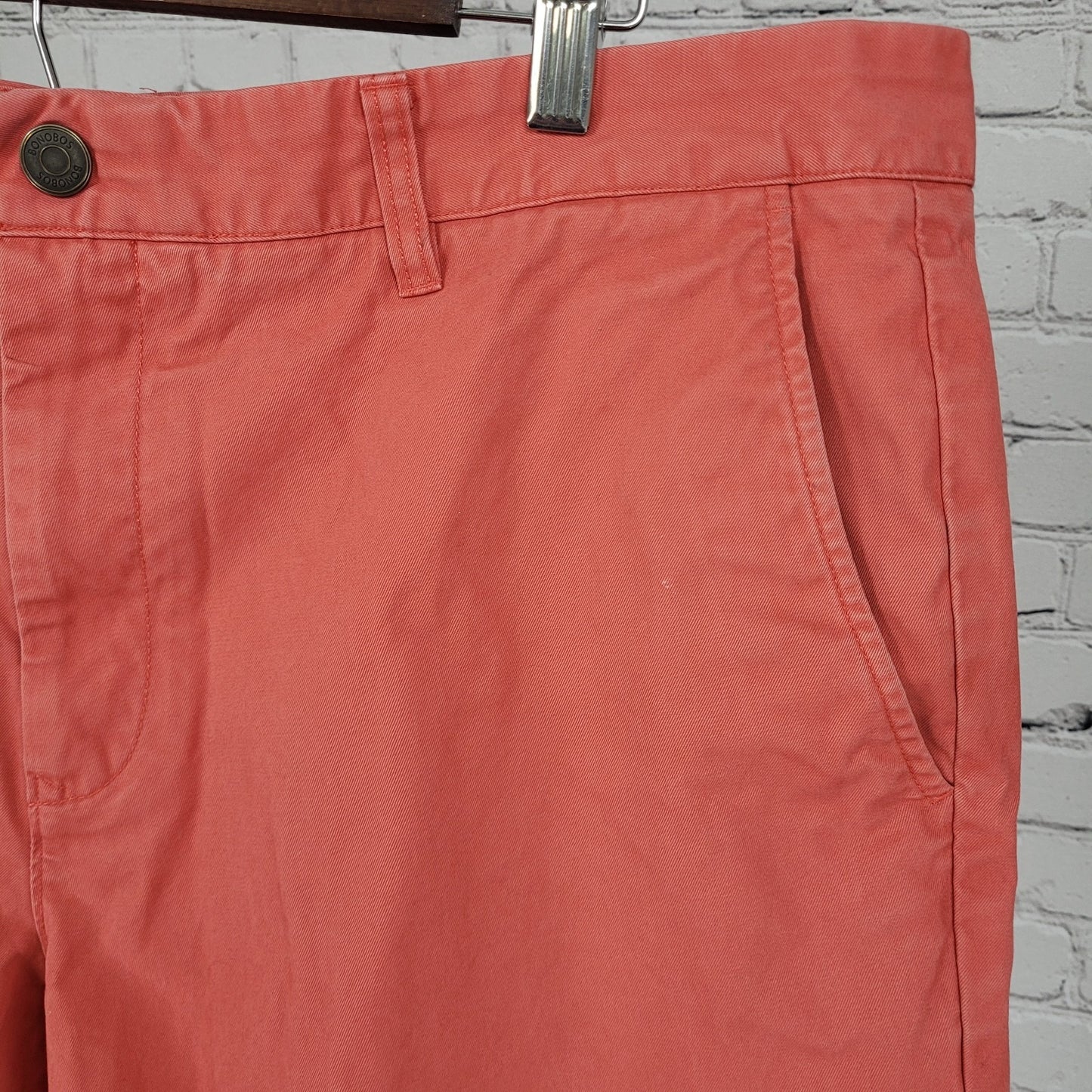 Bonobos Muted Orange 100% Cotton Flat Front Mid Rise Chino Shorts Size 40 (40x9)