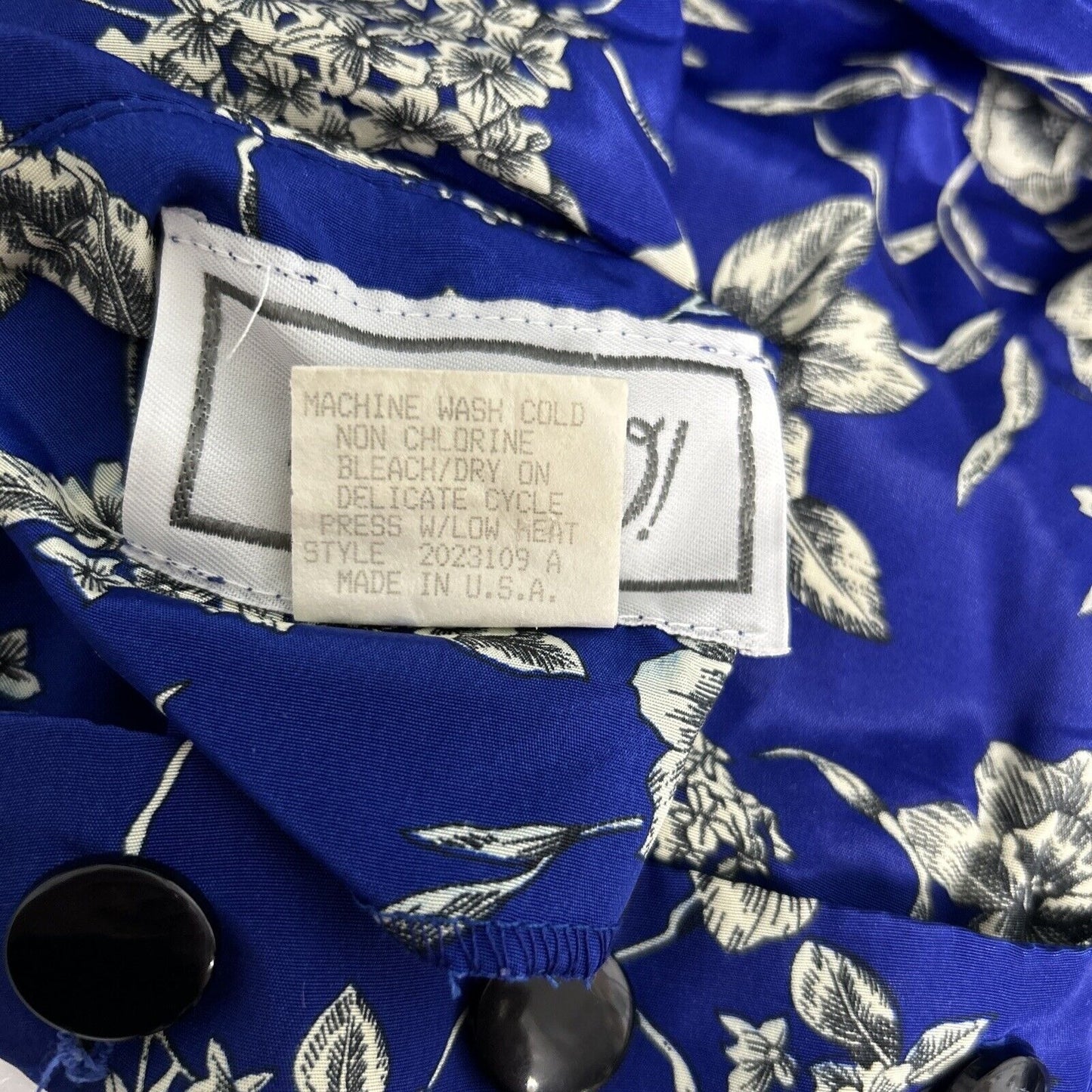 VTG Thomas O! Two Piece Set Elastic Waist Skirt Blouse Blue White Floral 24W