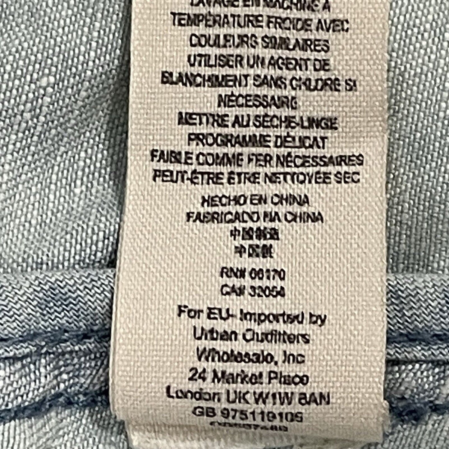 Free People Blue Linen Cotton Embroidered Stud Sleeve Light Jacket XS *stained