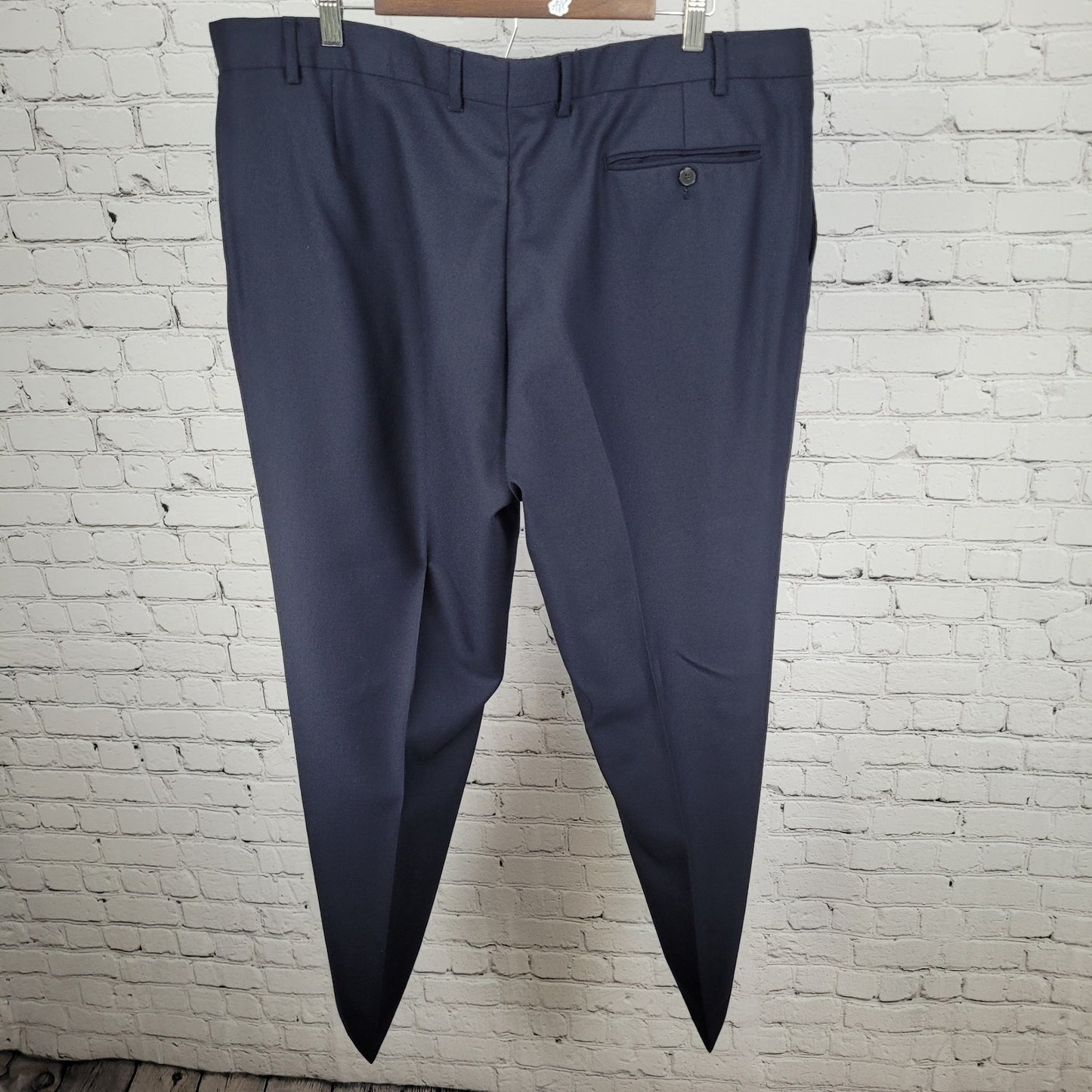 Charles Tyrwhitt Navy 100% Wool Flat Front Straight Dress Pants Size 42 (42x32)