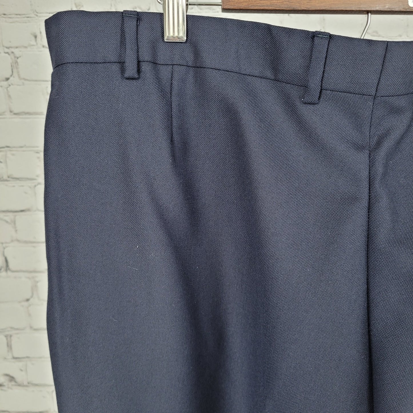 Charles Tyrwhitt Navy 100% Wool Flat Front Straight Dress Pants Size 42 (42x32)