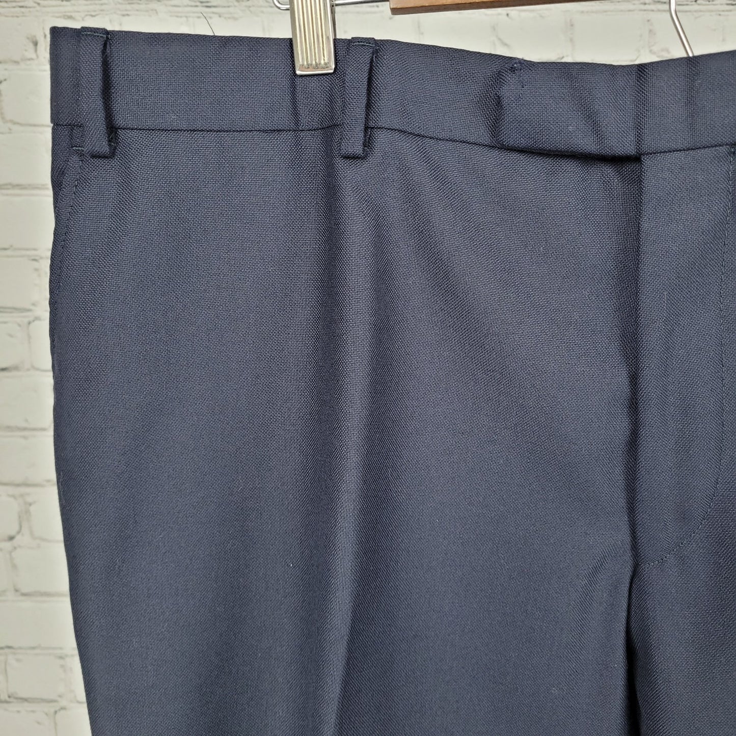 Charles Tyrwhitt Navy 100% Wool Flat Front Straight Dress Pants Size 42 (42x32)