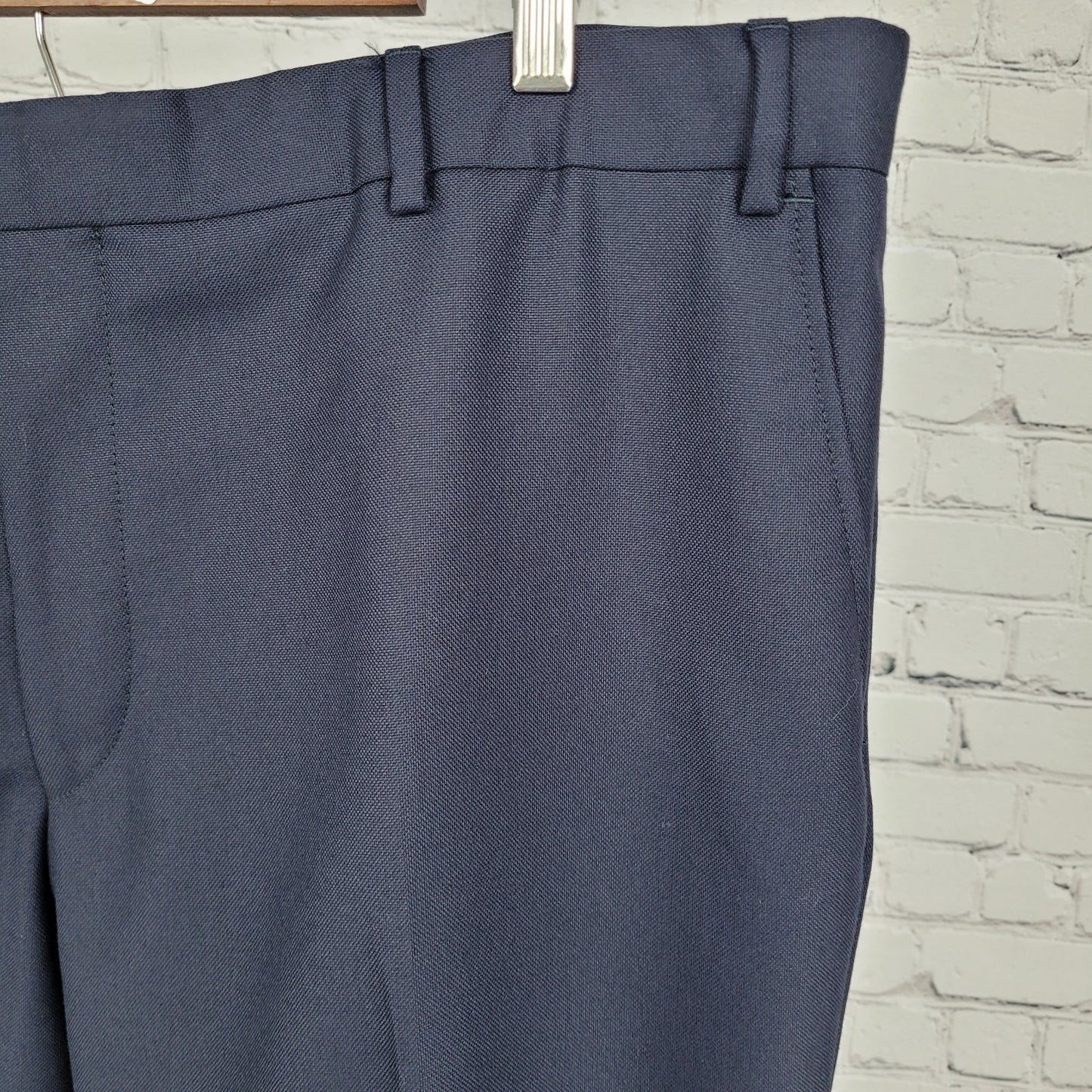 Charles Tyrwhitt Navy 100% Wool Flat Front Straight Dress Pants Size 42 (42x32)