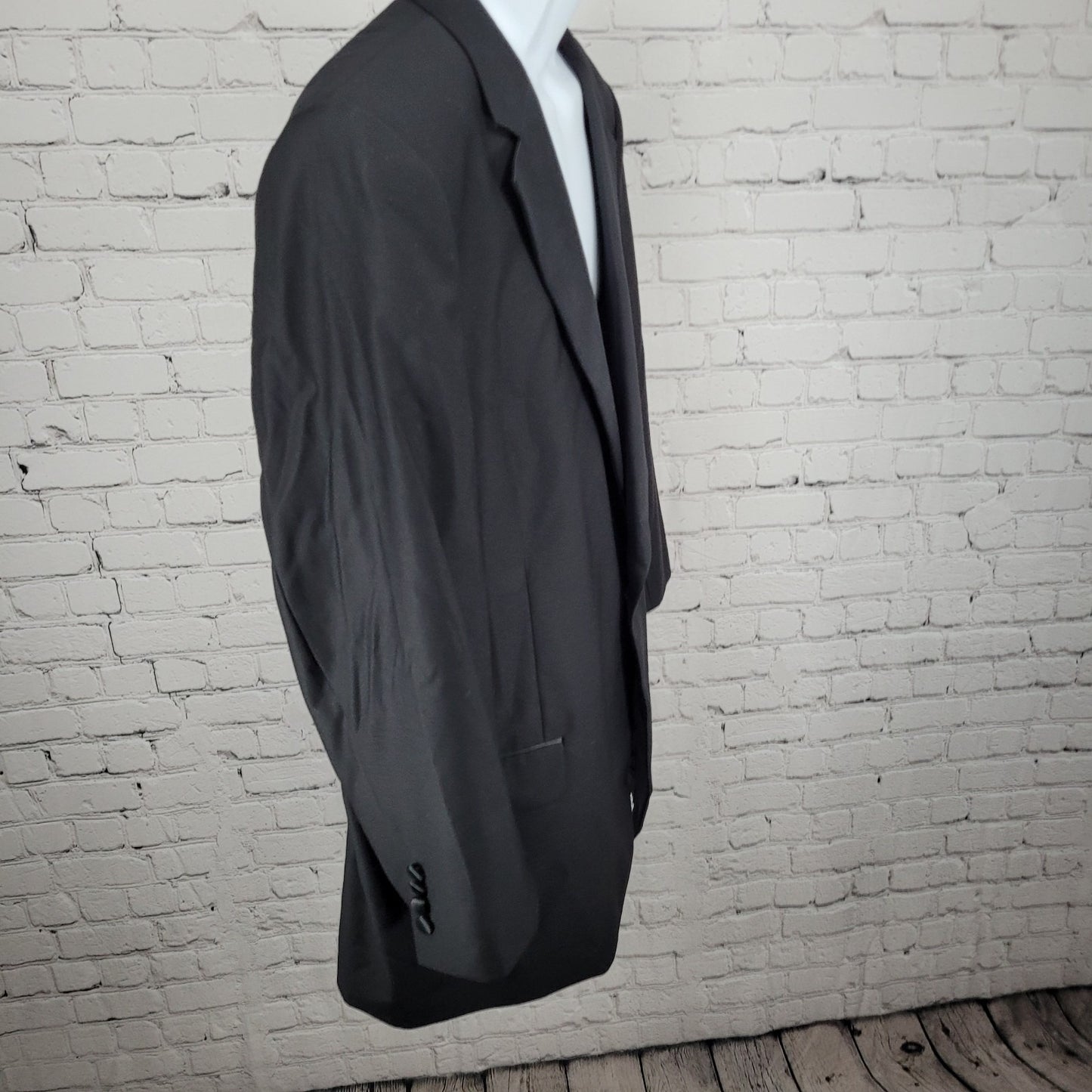 Jos A Bank Black 100% Wool Satin Lapel Notch Tuxedo Suit Jacket Blazer Size 50