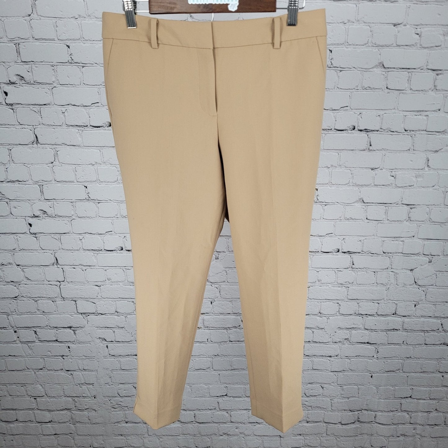 Talbots Tan Hampshire Ankle Pants Mid Rise Tapered Stretch Size 10 (32x26)