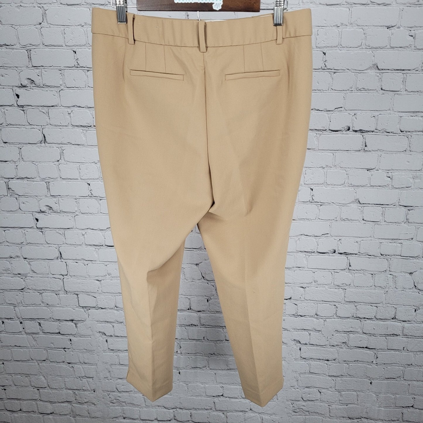 Talbots Tan Hampshire Ankle Pants Mid Rise Tapered Stretch Size 10 (32x26)